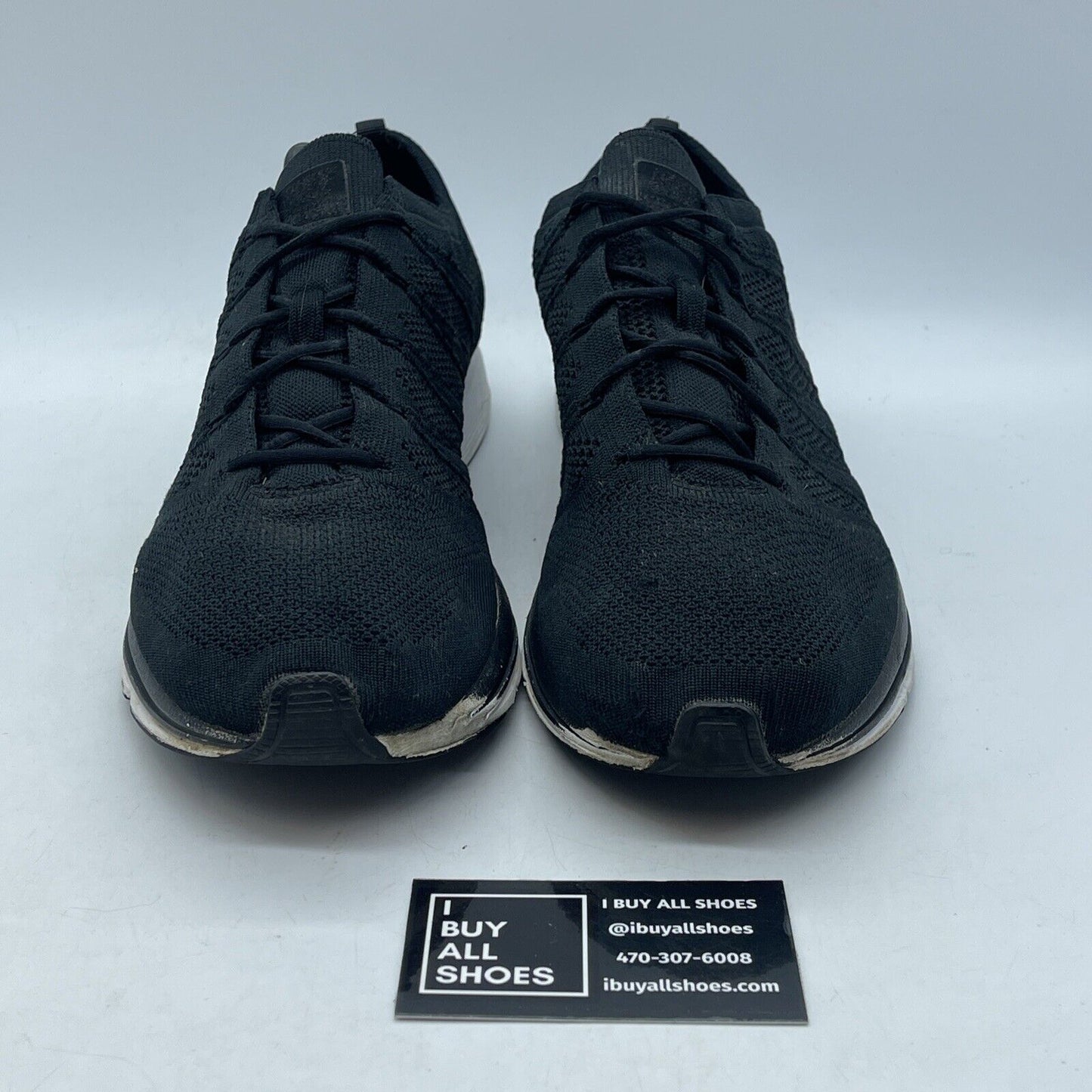 Size 12 - Nike Flyknit Trainer Shoes Black White Suede (AH8396-007)
