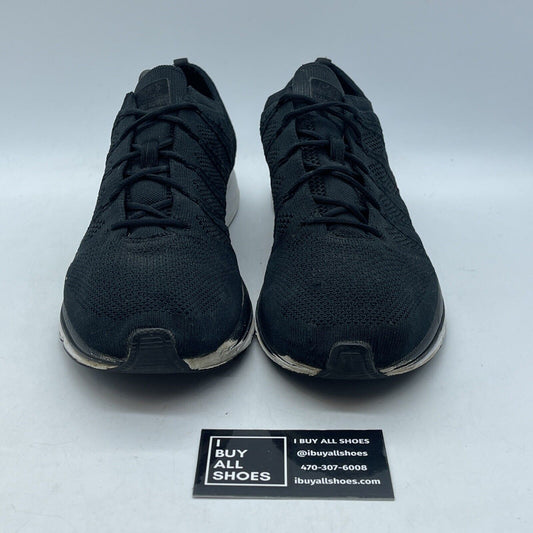 Size 12 - Nike Flyknit Trainer Shoes Black White Suede (AH8396-007)