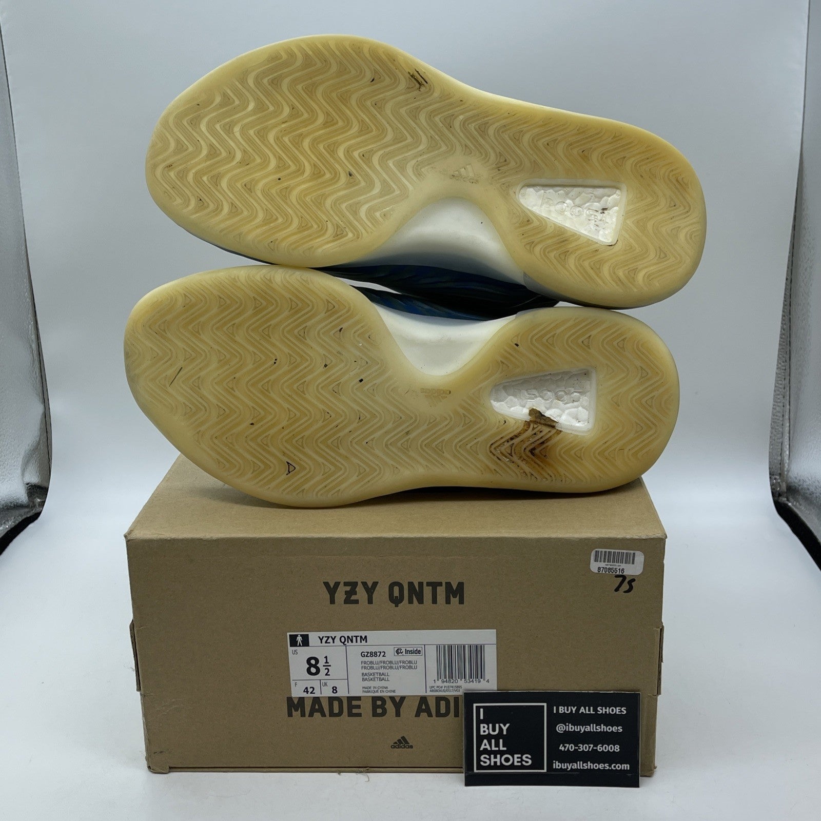 Size 8.5 - adidas Yeezy Quantum Frozen Blue Grey Black Tan (GZ8872)