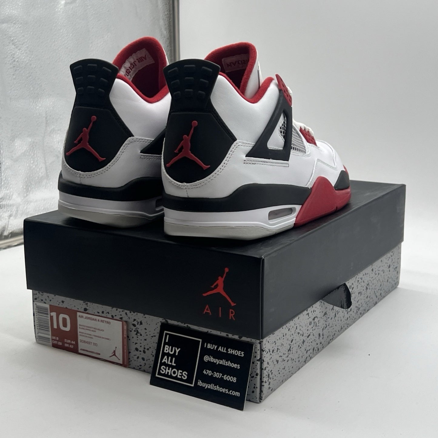 Size 10 - Air Jordan 4 Retro Fire Red 2012 (308497-110).