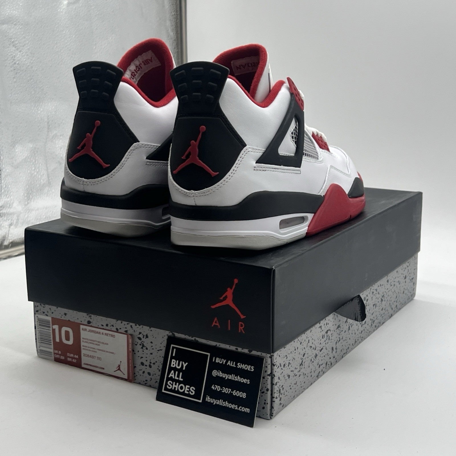 Size 10 - Air Jordan 4 Retro Fire Red 2012 (308497-110).
