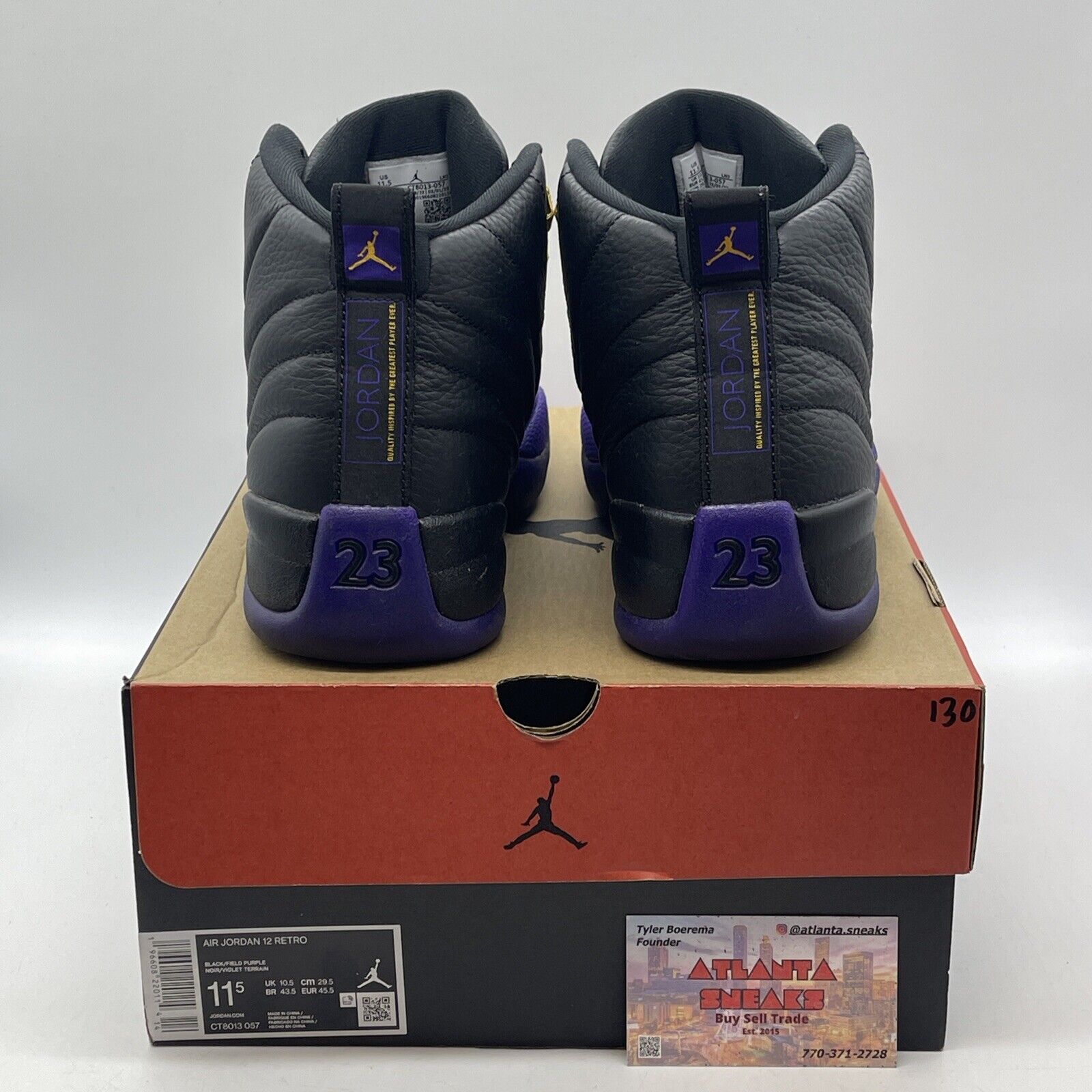 Size 11.5 - Jordan 12 Retro Mid Field Purple Gold Black Leather (CT8013-057)