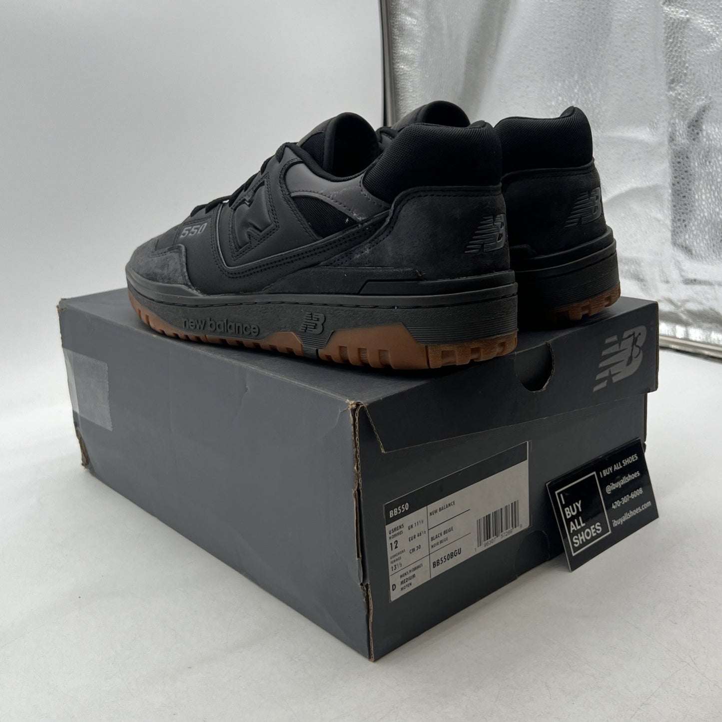 Size 12 - New Balance 550 Black Gum (BB550BGU)