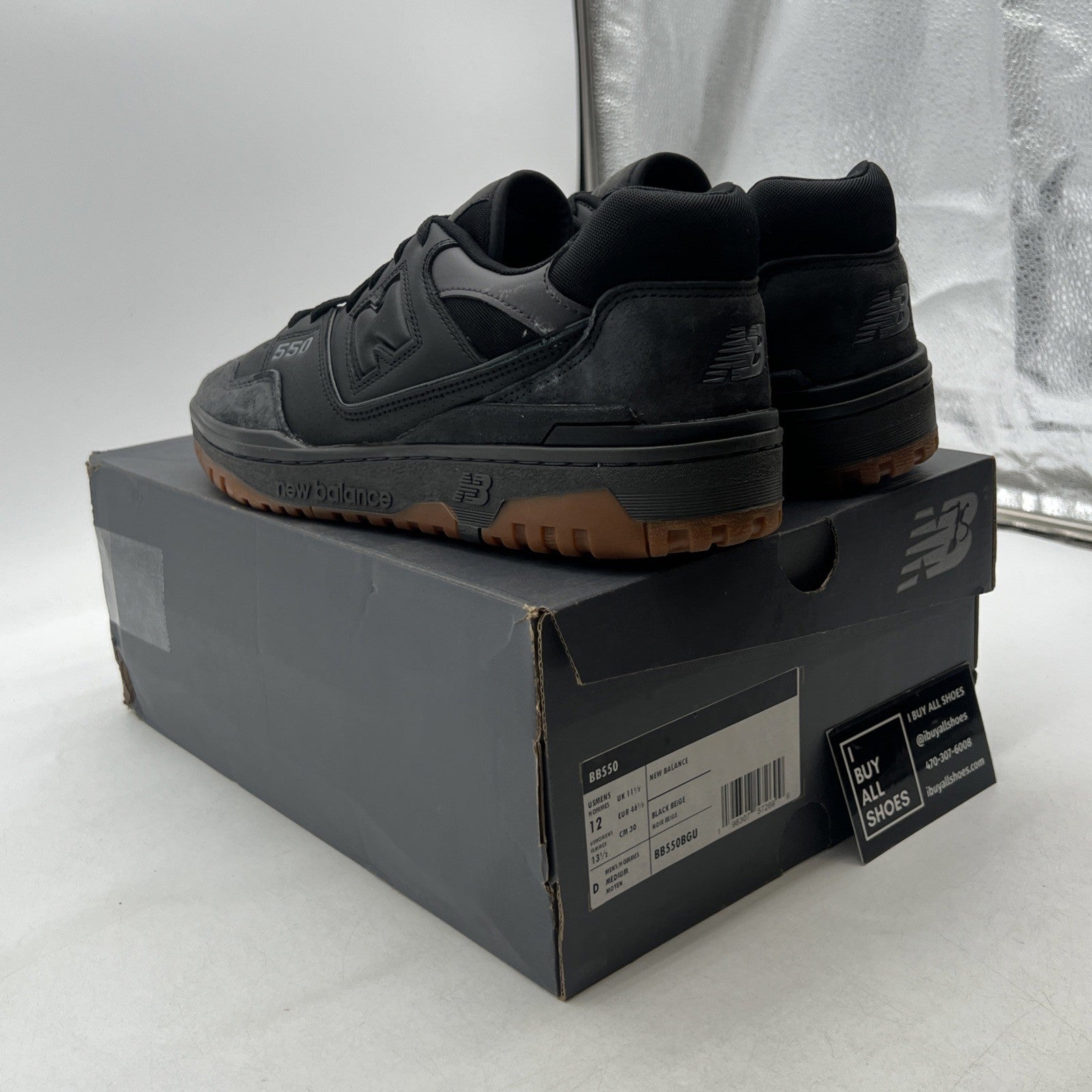 Size 12 - New Balance 550 Black Gum (BB550BGU)
