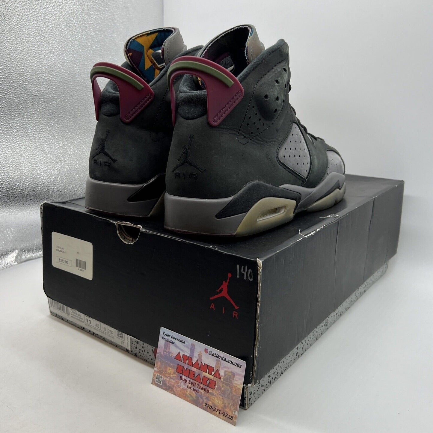 Size 11 - Jordan 6 Bordeaux Grey Black Suede Leather (CT8529-063)