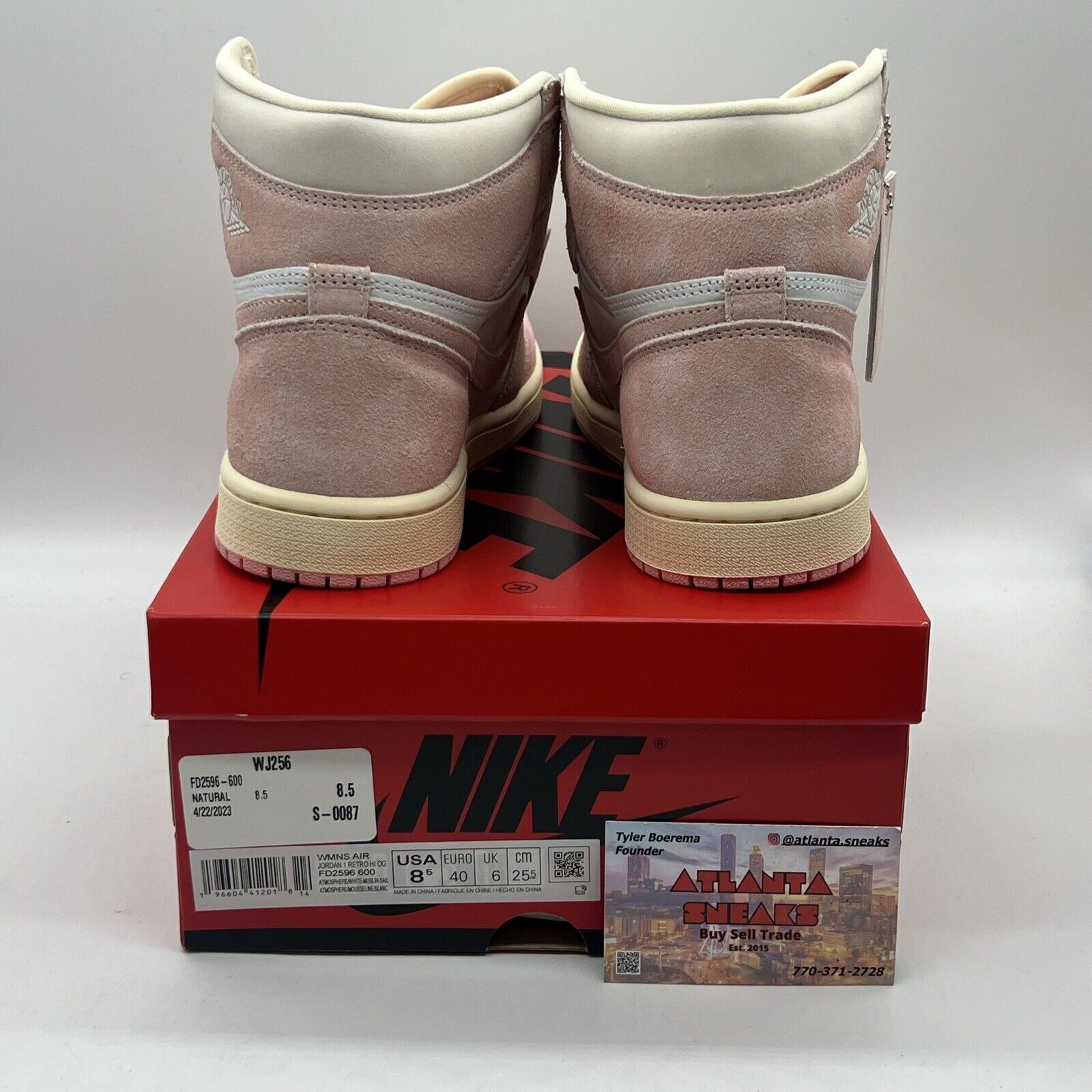 [FD2596-600] Womens Air Jordan RETRO 1 HIGH OG 'WASHED PINK' Brand New Og All