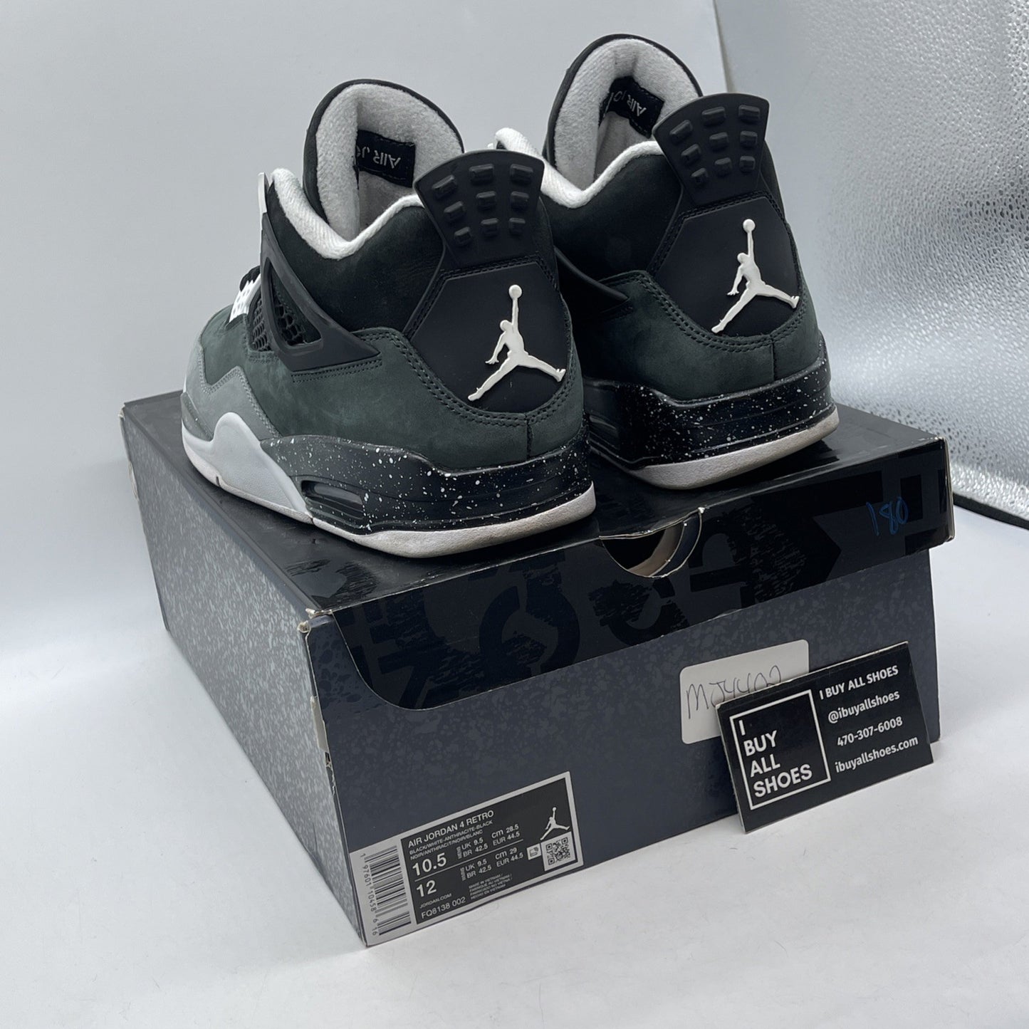 Size 10.5 - Air Jordan 4 Retro 2024 Fear Black Grey Suede (FQ8138-002)
