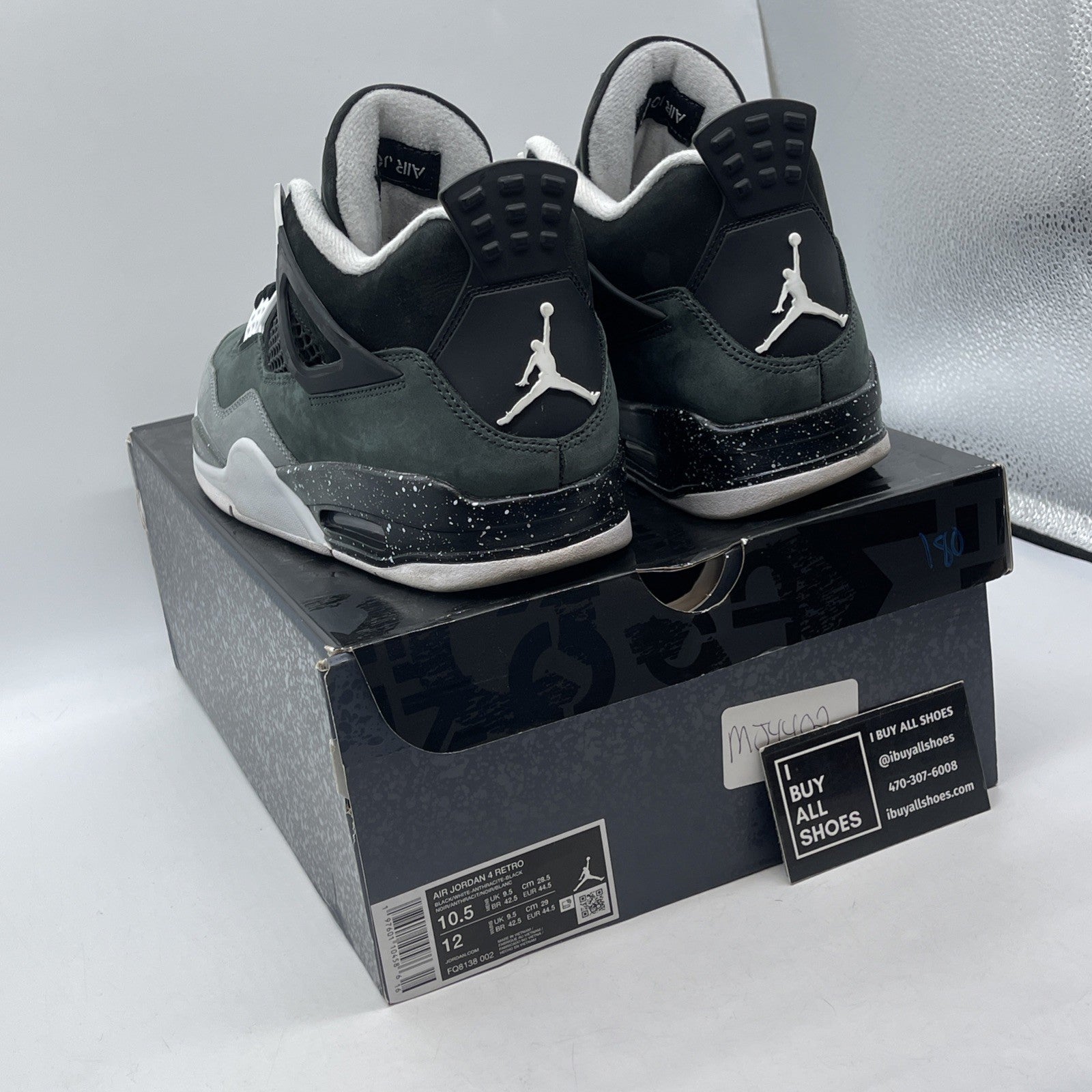 Size 10.5 - Air Jordan 4 Retro 2024 Fear Black Grey Suede (FQ8138-002)