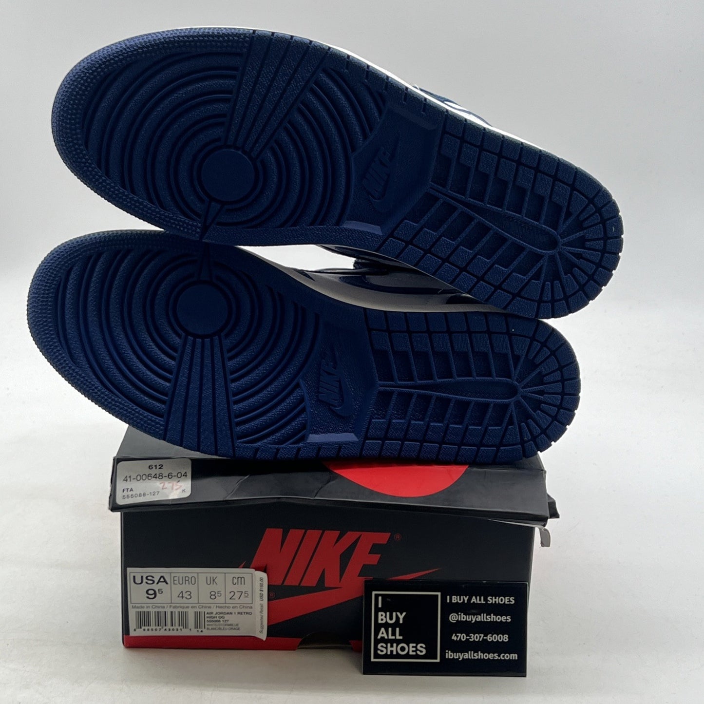 Size 9.5 - Air Jordan 1 Retro High OG Storm Blue 2016 (555088-127)