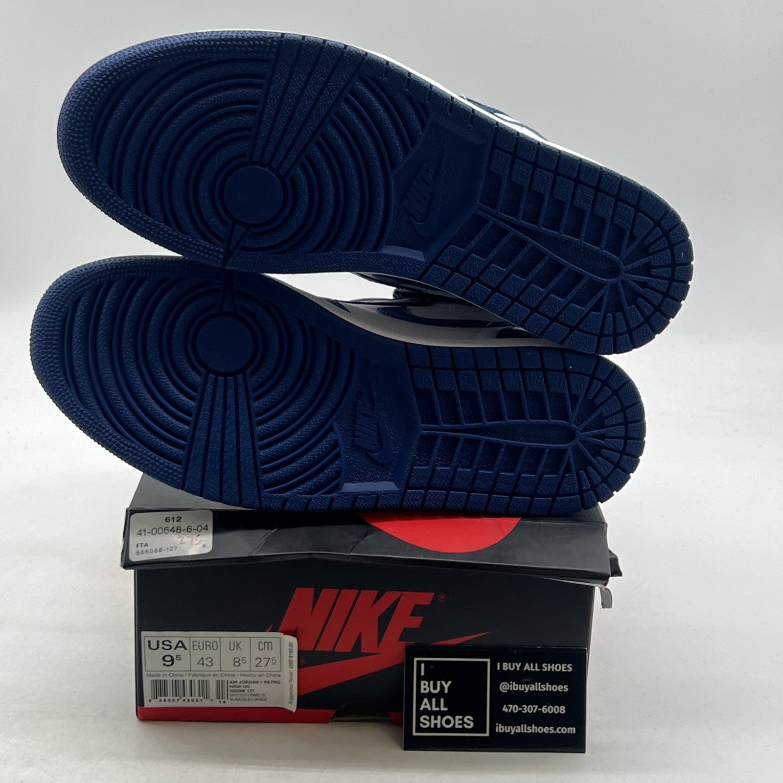 Size 9.5 - Air Jordan 1 Retro High OG Storm Blue 2016 (555088-127)