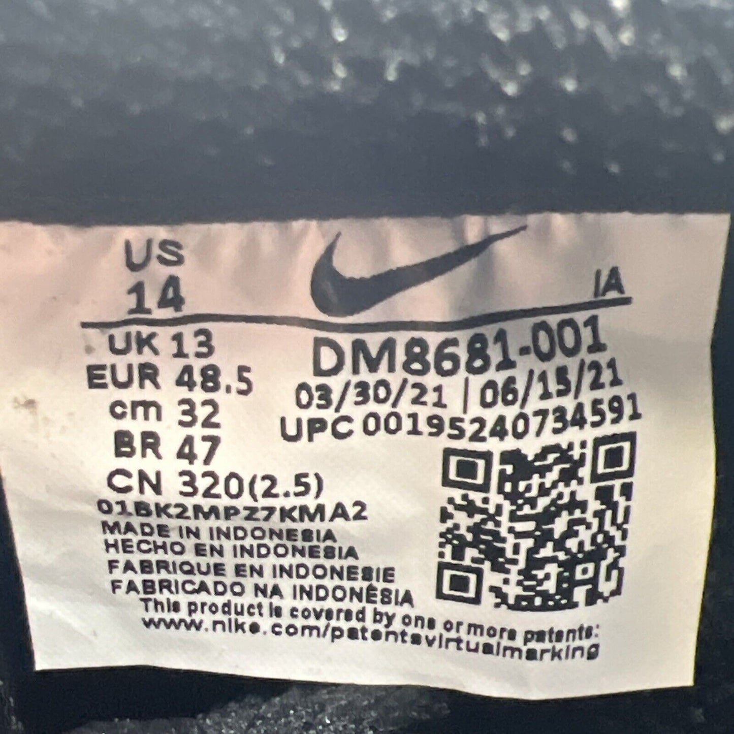 Size 14 - Nike Court Vision Low Black Game Royal (DM8681-001)