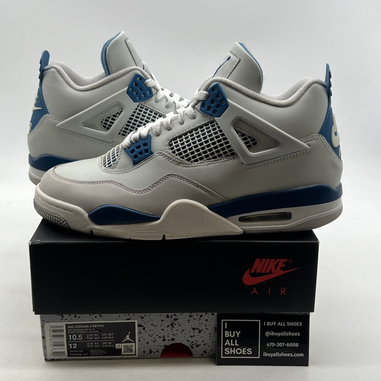 Size 10.5 - Air Jordan 4 Retro 2024 Military Blue (FV5029-141)