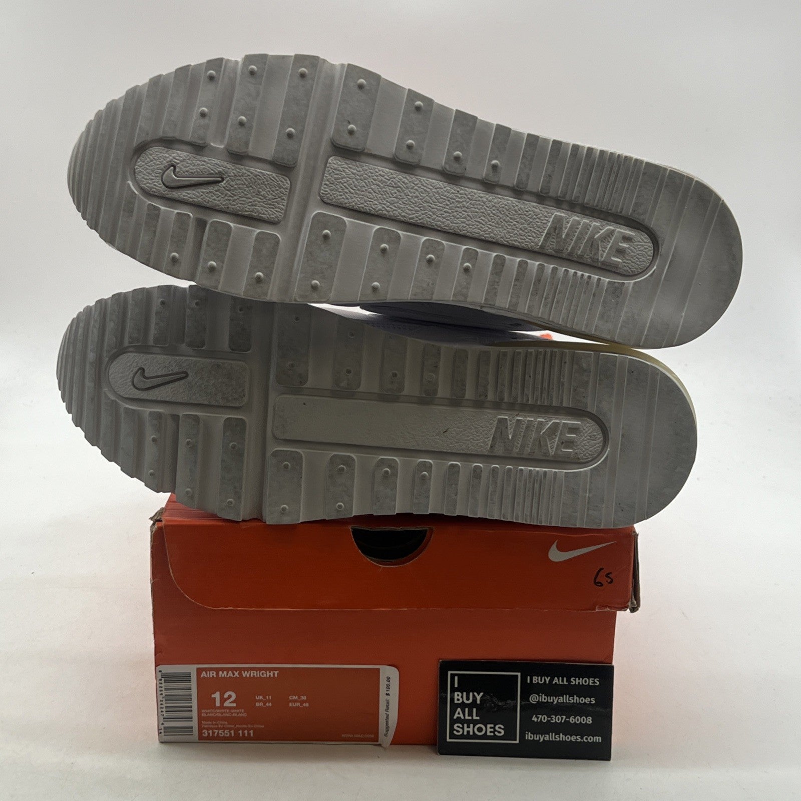 Size 12 - Nike Air Max Wright White - (317551-111)