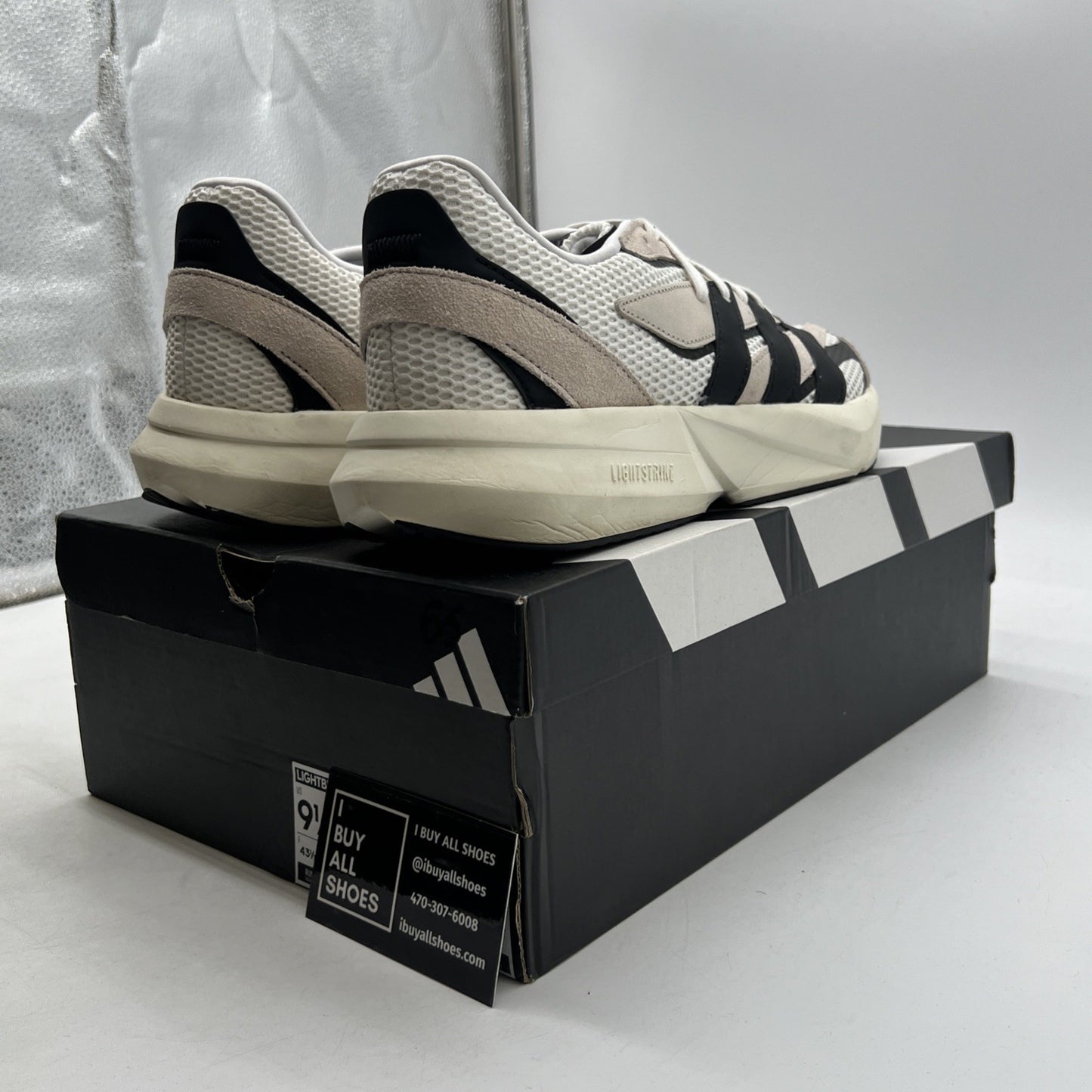 Size 9.5 - Adidas Lightblaze Alumina Black White (JH6944)
