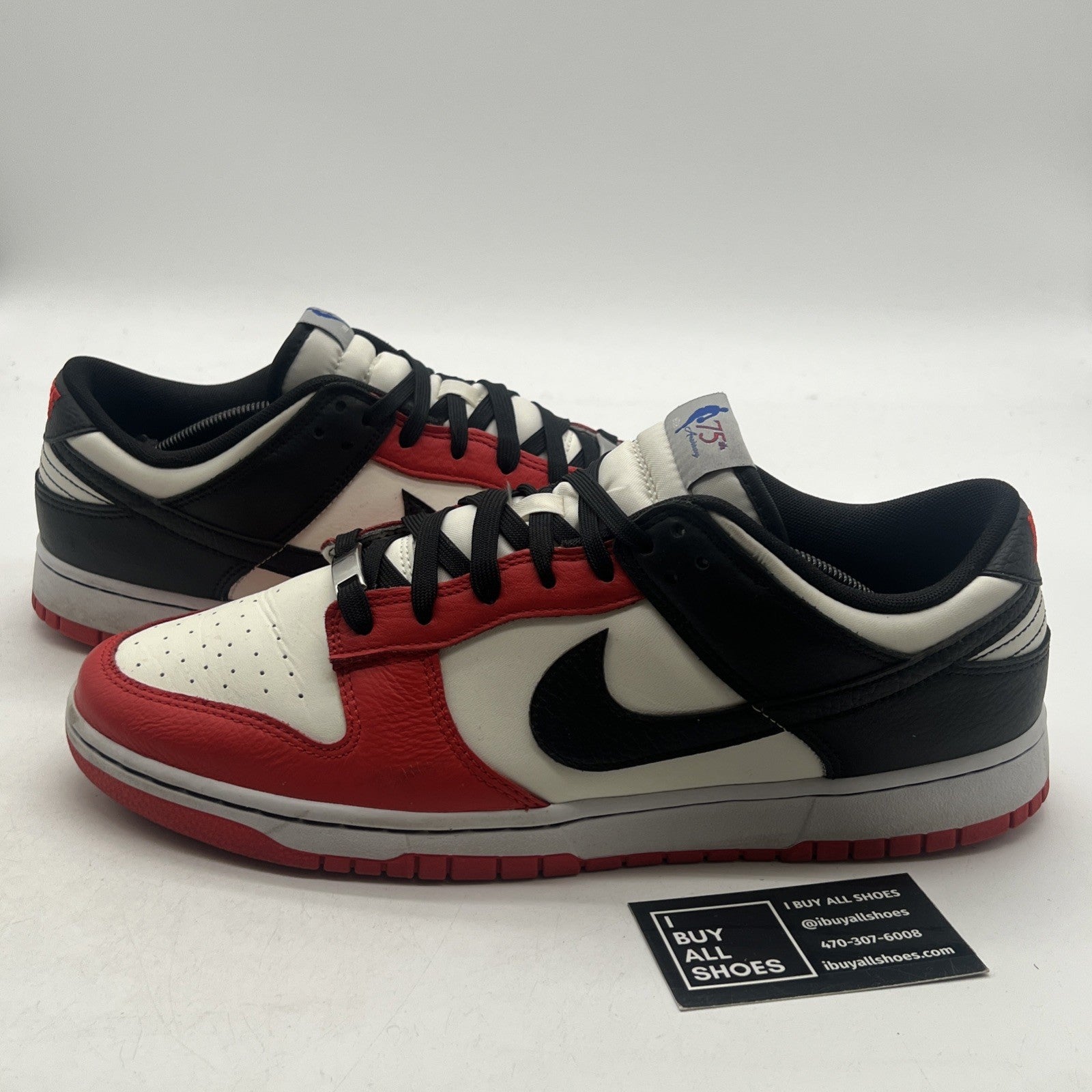 Size 13 - Nike Dunk Low EMB x NBA 75th Anniversary - Bulls 2021 (DD3363-100)