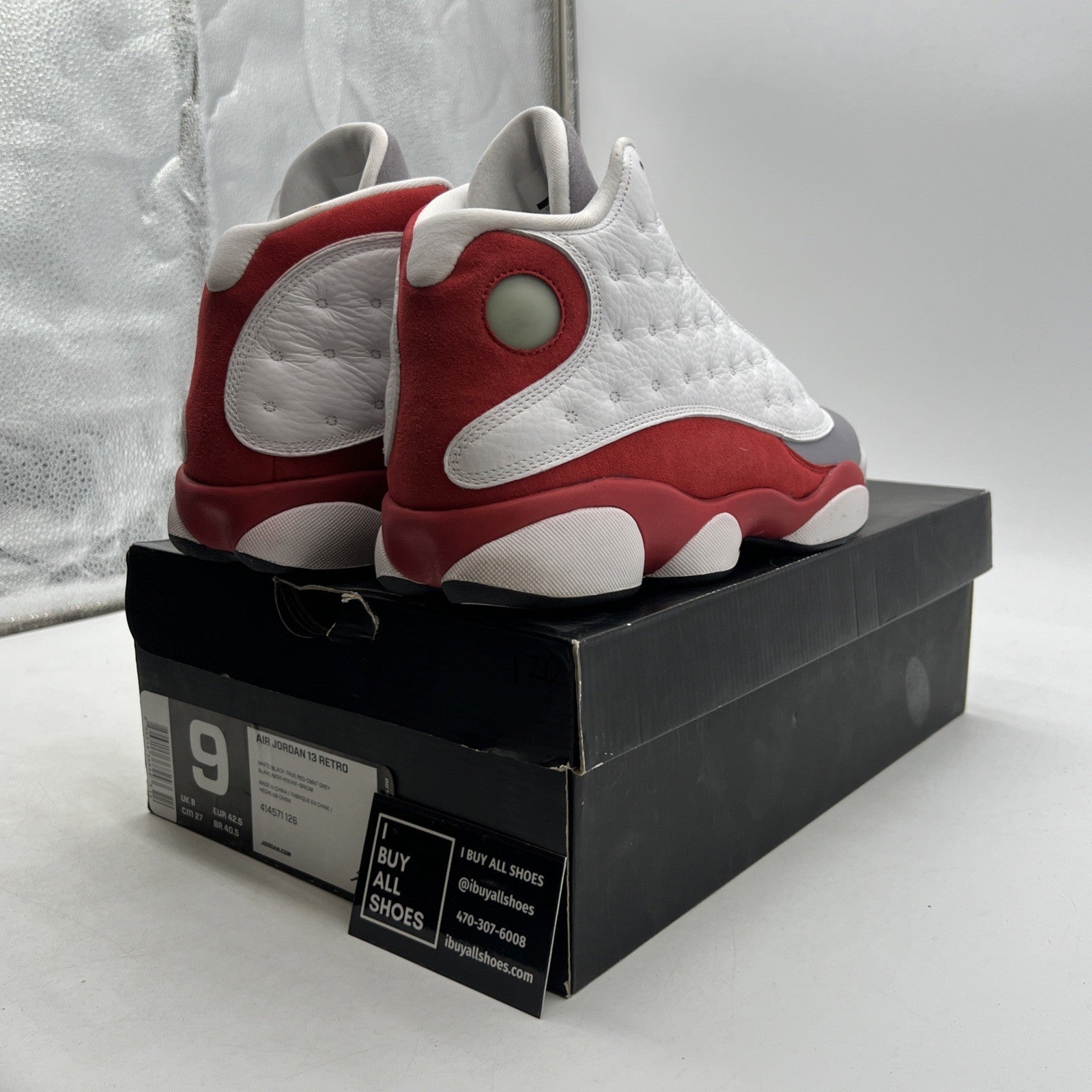 Size 9 - Air Jordan 13 Retro 2014 Grey Toe (414571-126)
