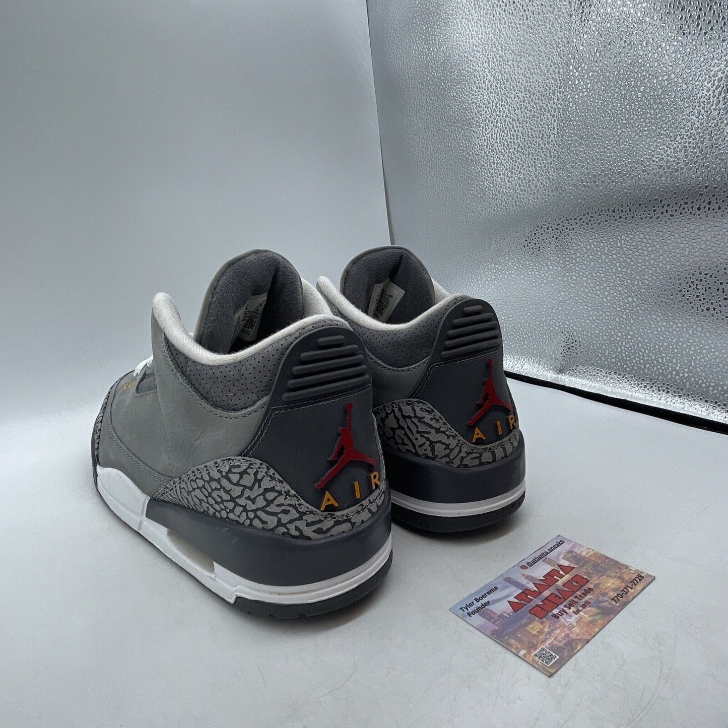 Size 10 - Jordan 3 Retro Mid Cool Grey White Black Red Suede (CT8532-012)