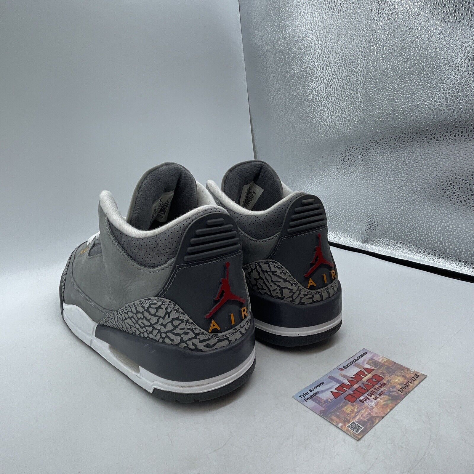 Size 10 - Jordan 3 Retro Mid Cool Grey White Black Red Suede (CT8532-012)