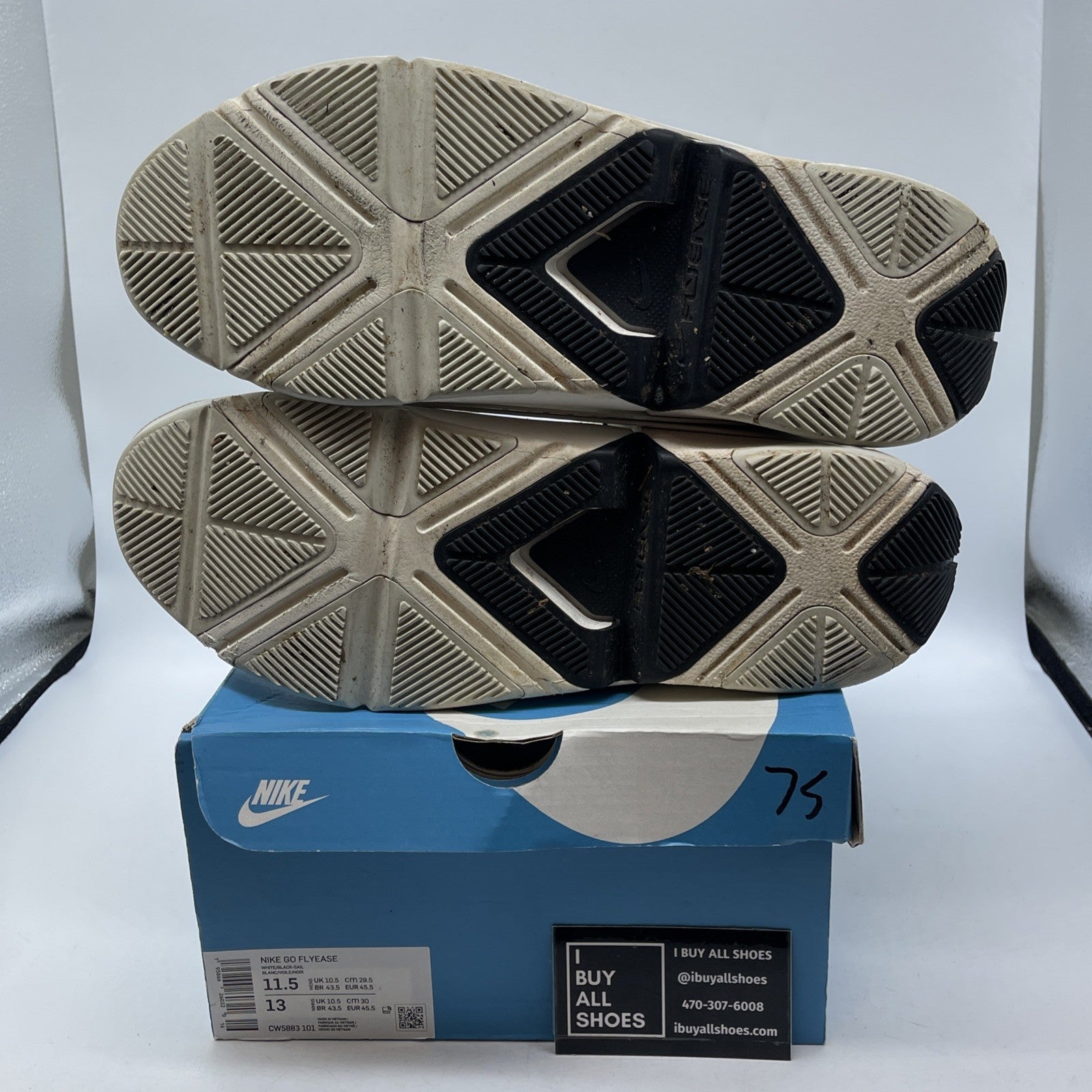 Size 11.5 - Nike Go Flyease White Sail Black Gum Suede Leather (CW5883-101)