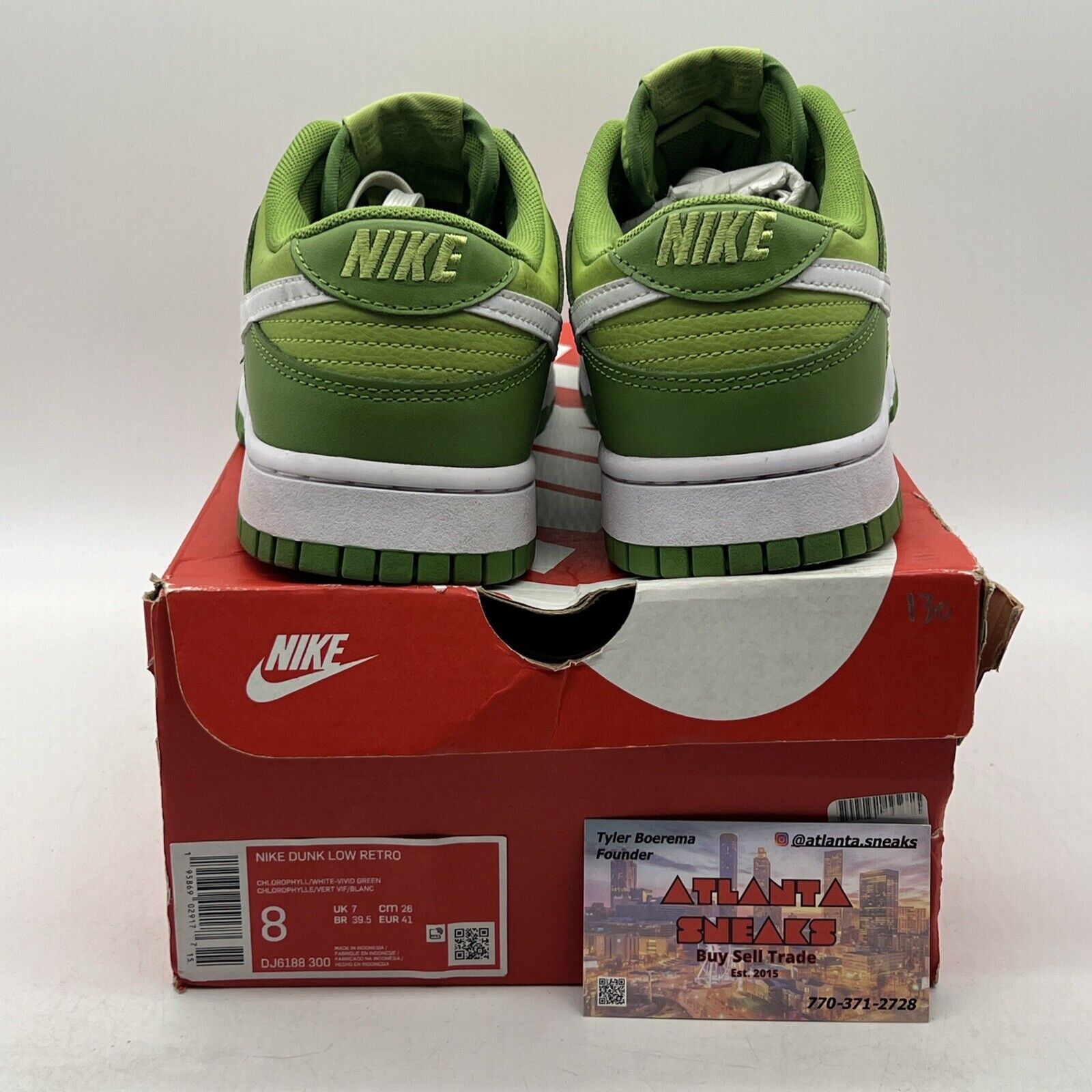 Size 8 - Nike Dunk Low Chlorophyll White Leather (DJ6188-300)