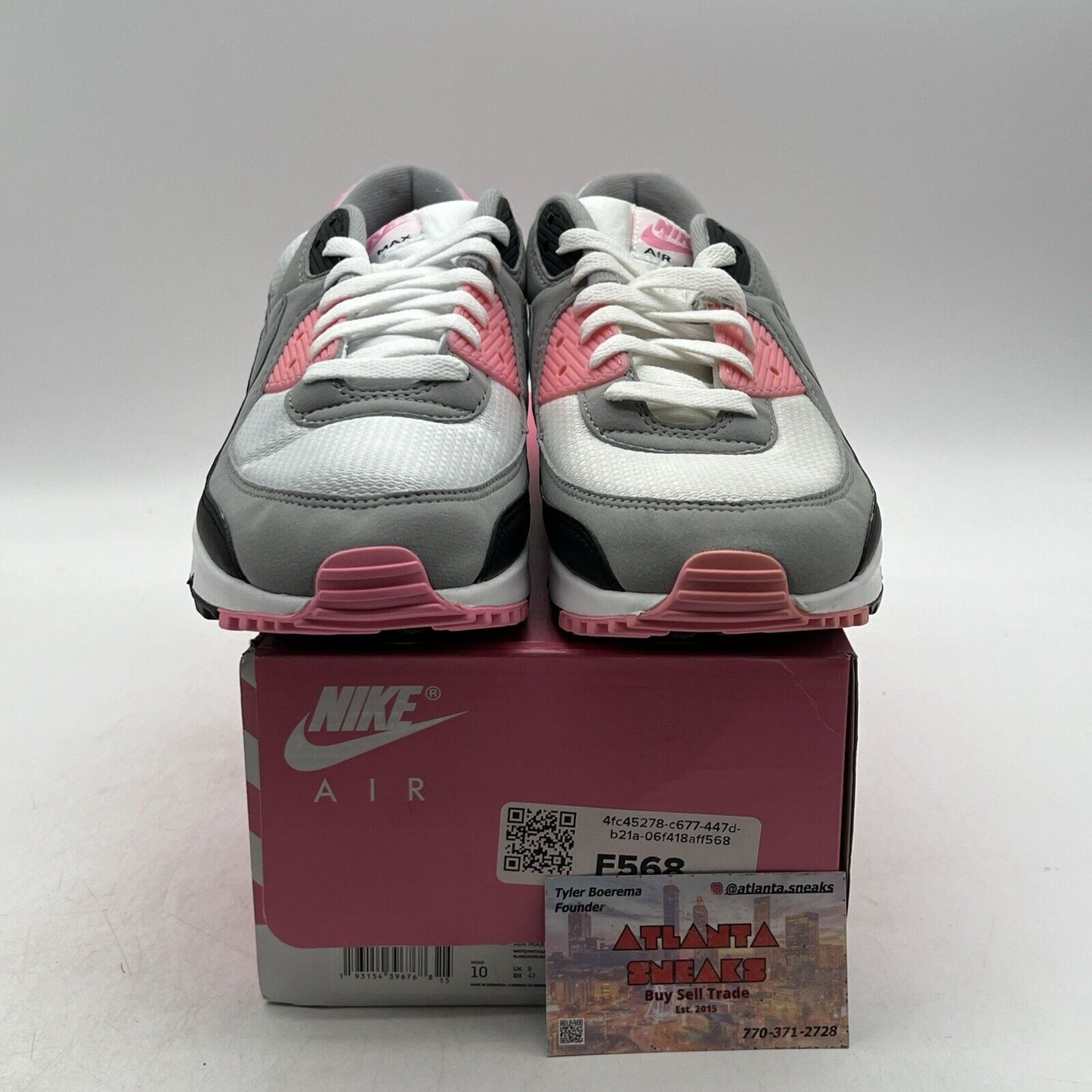 Size 10 - Nike Air Max 90 Rose Pink Black Grey White Suede (CD0881-101)