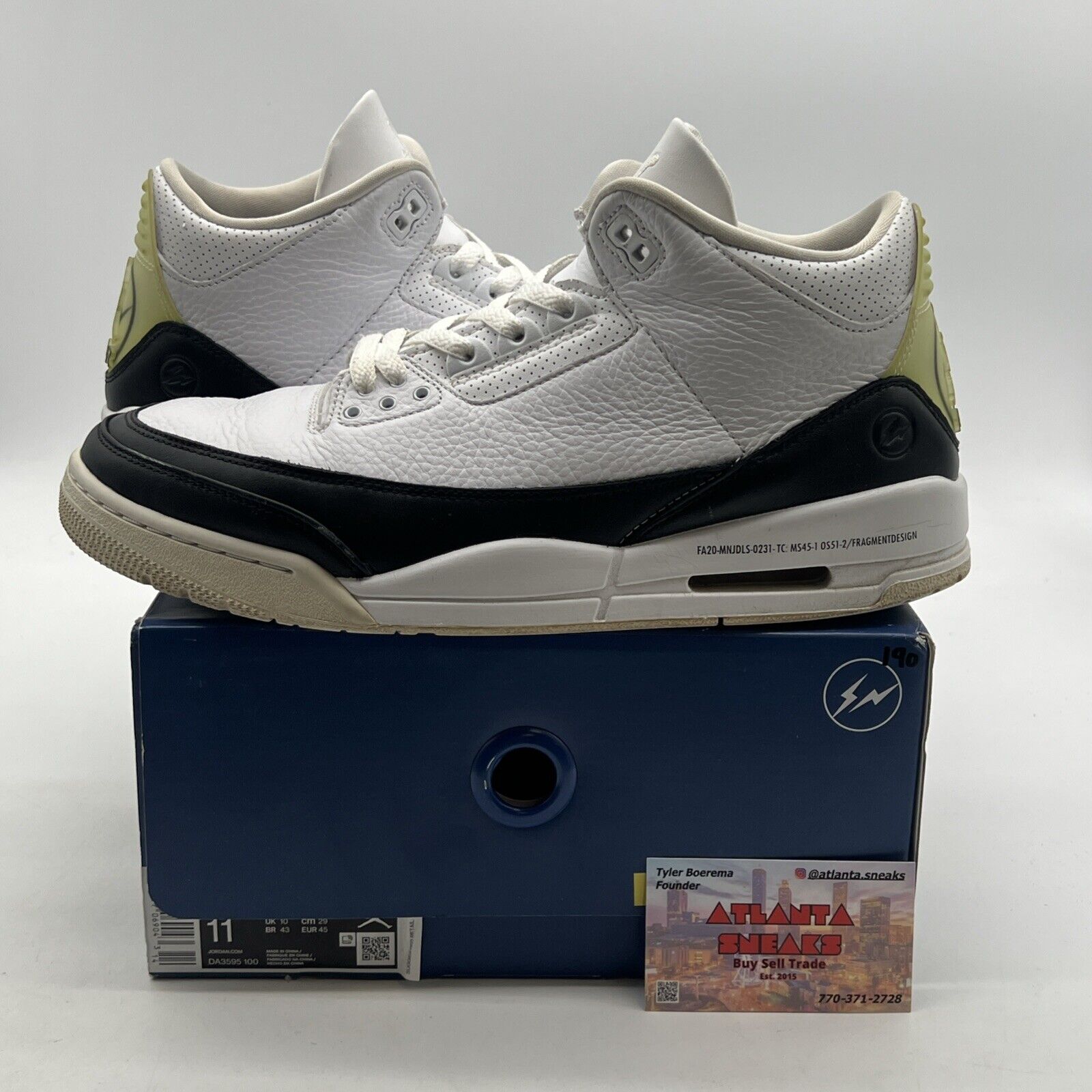 Size 11 - Air Jordan 3 Retro SP x Fragment Design Mid White (DA3595-100)
