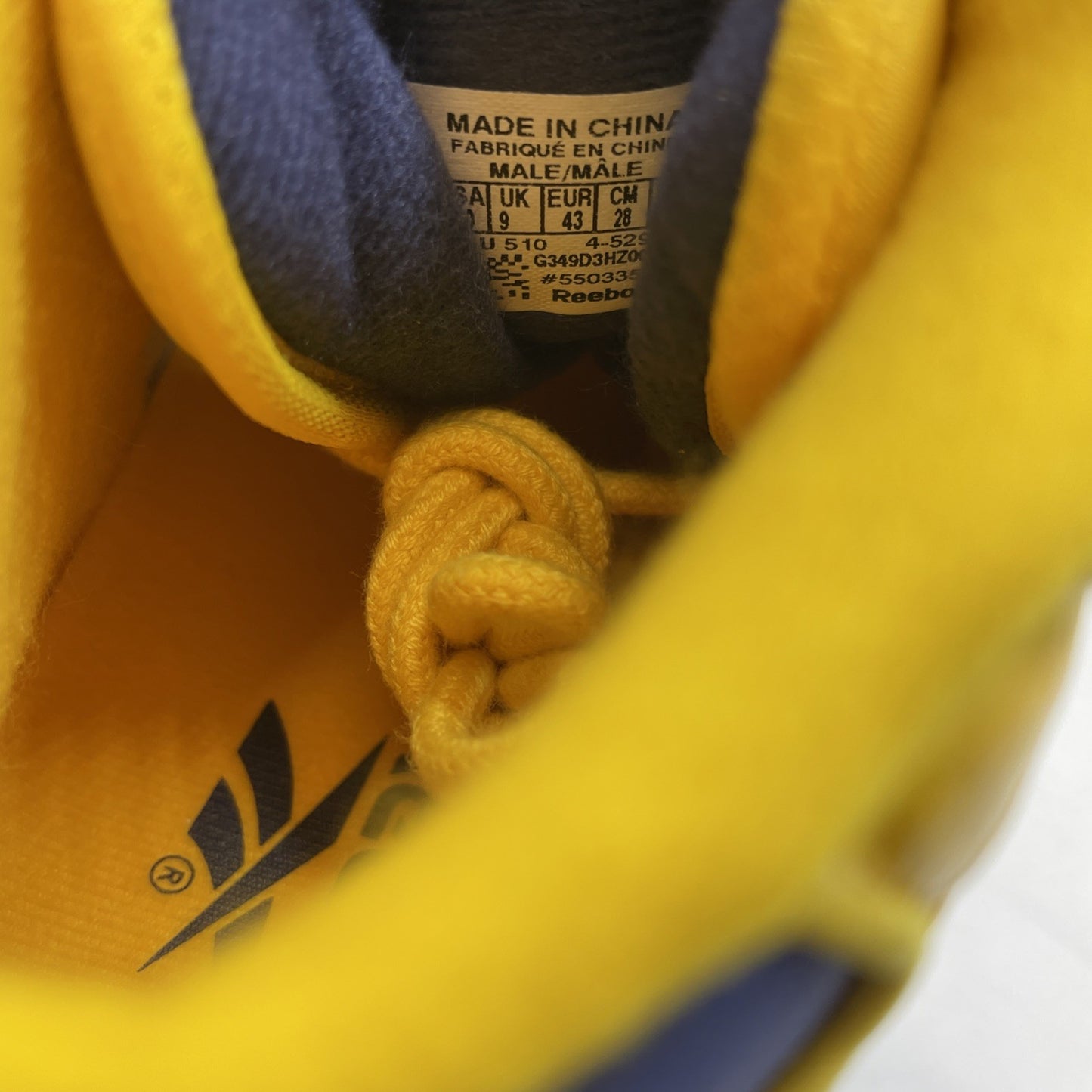 Size 10 - Reebok Question Mid All Star Blue Yellow Suede Leather (4-52933)