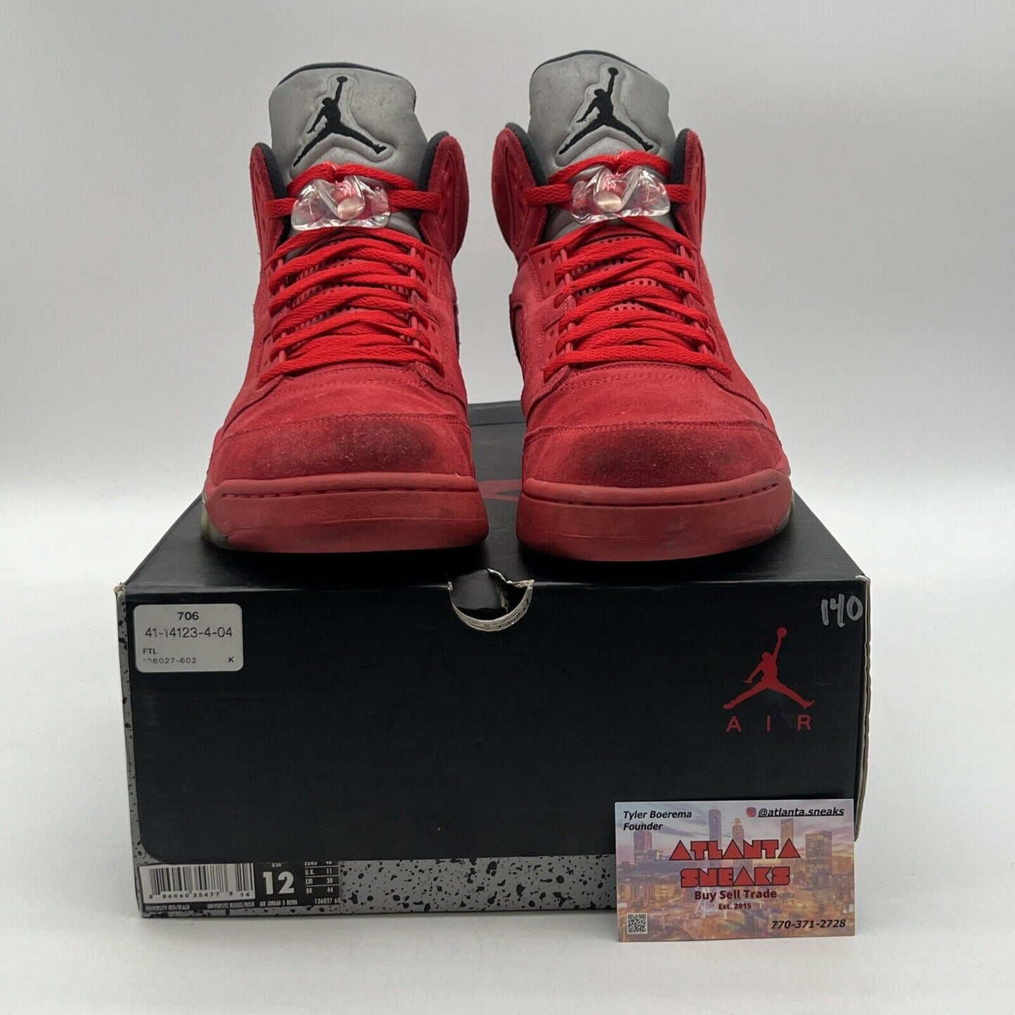 Size 12 - Air Jordan 5 Retro Red Suede Black Grey (136027-602)