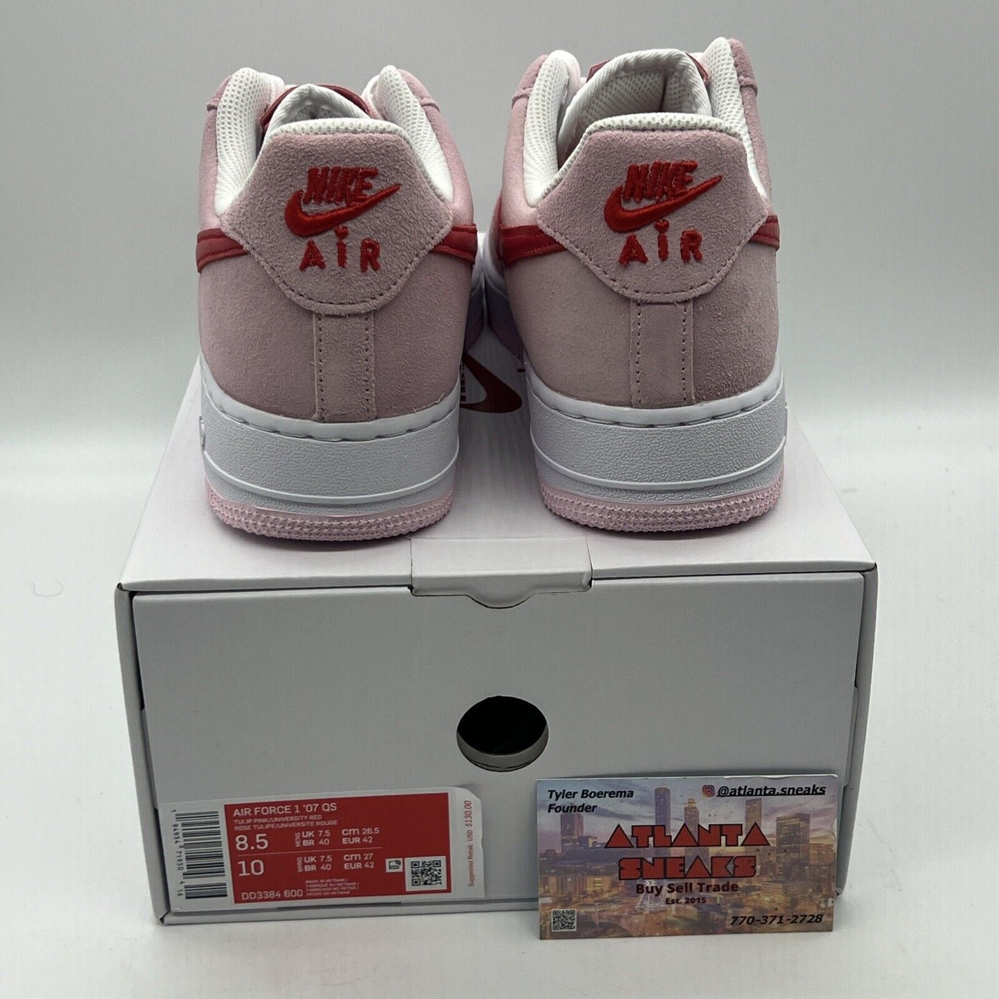 Size 8.5 - Nike Air Force 1 '07 QS Low Valentine’s Day Love Letter Brand New DS