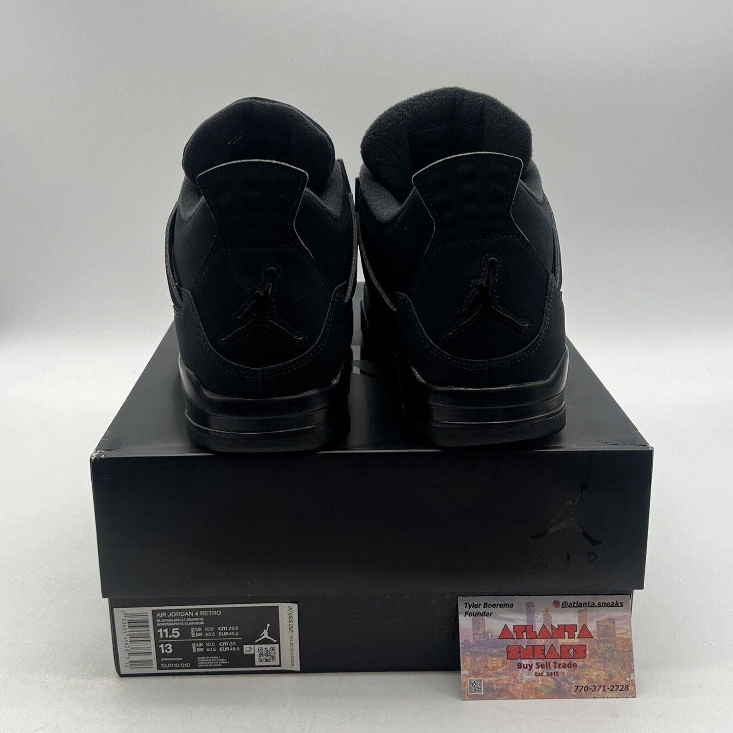 Size 11.5 - Jordan 4 Retro Mid Black Cat Suede (CU1110-010)