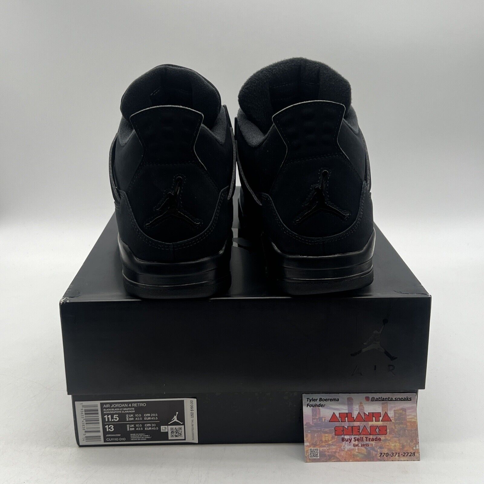 Size 11.5 - Jordan 4 Retro Mid Black Cat Suede (CU1110-010)