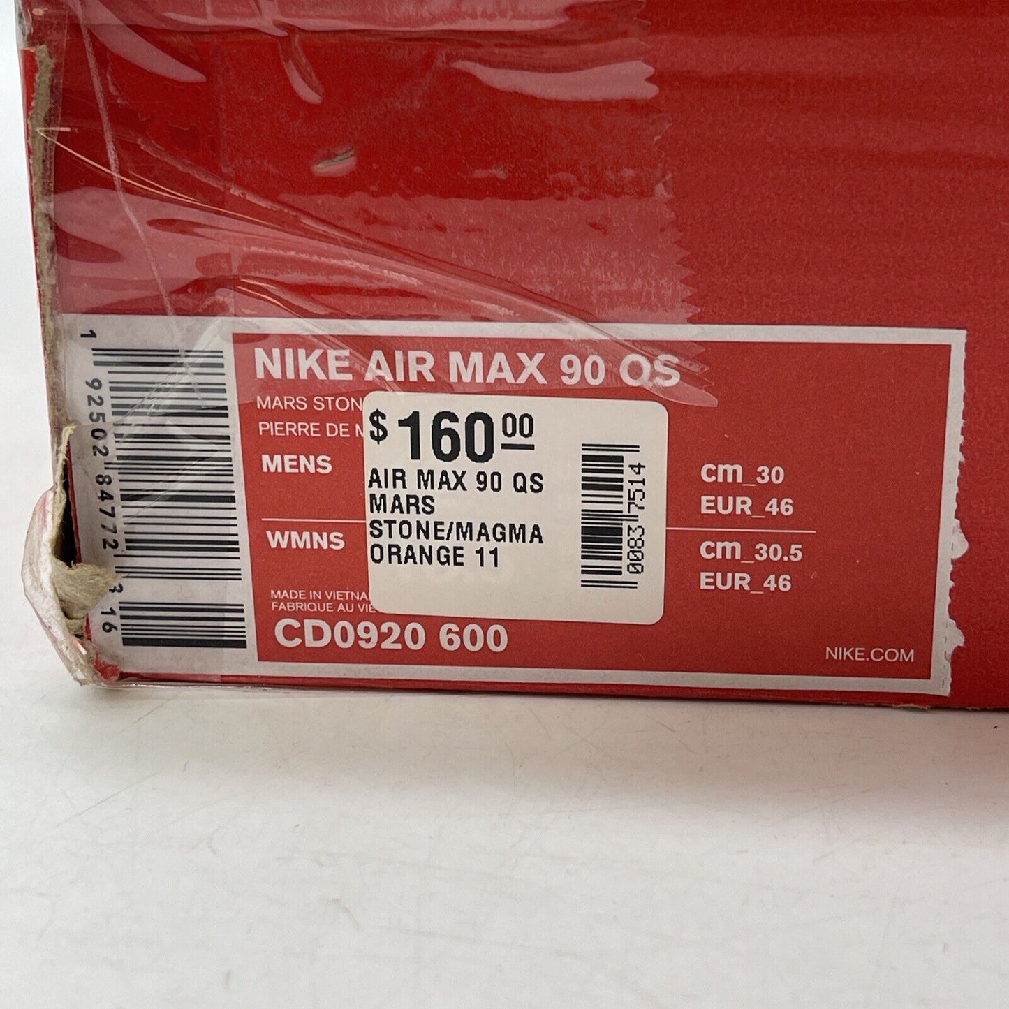 Size 11 - Nike Air Max 90 QS Mars Landing Black Orange Silver (CD0920-600)