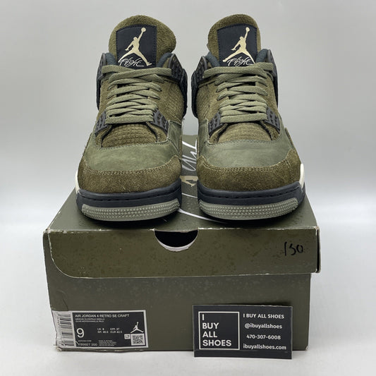 Size 9 - Jordan 4 SE Retro Low Craft Olive Green Black Suede (FB9927-200)