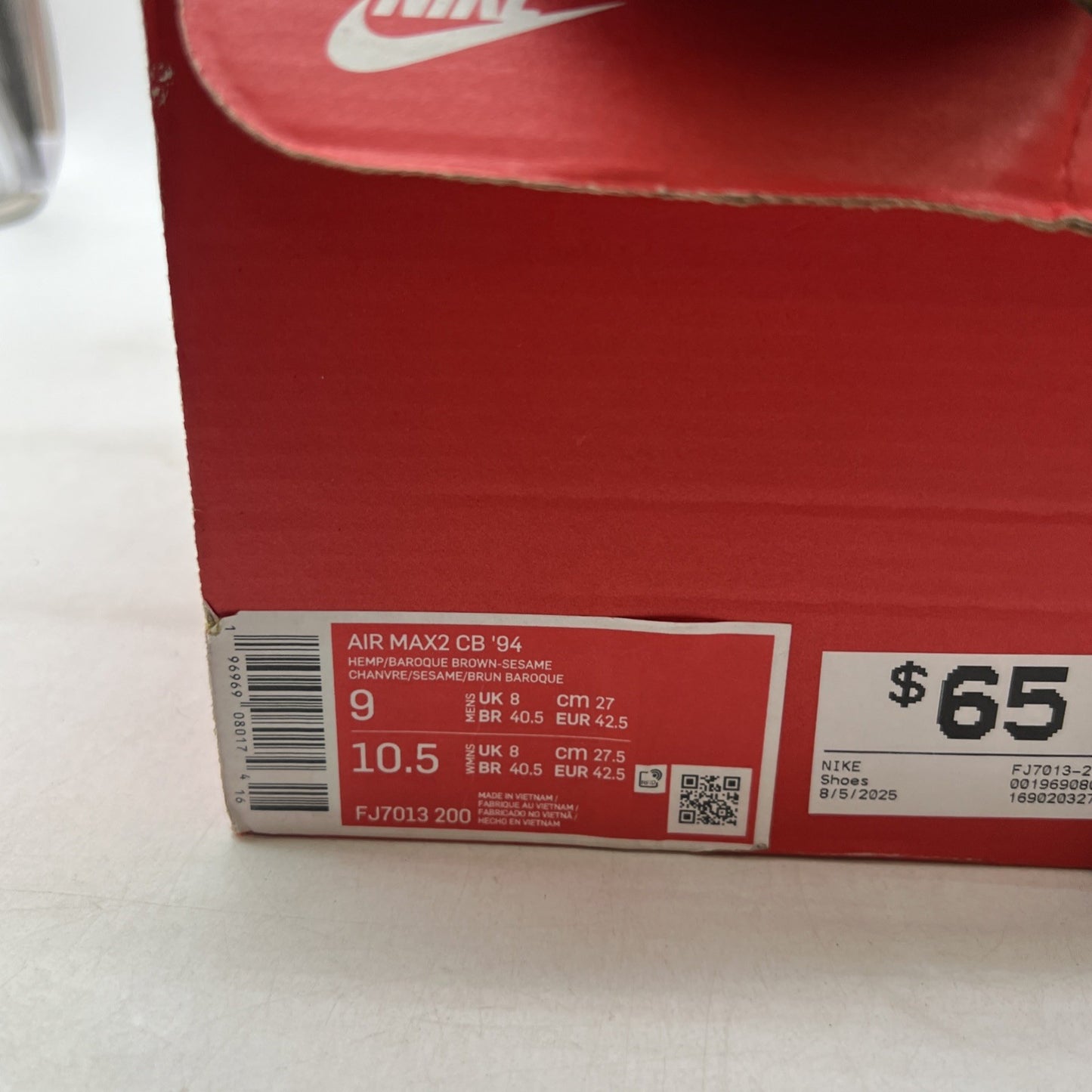 Size 9 - Nike Air Max2 CB '94 Hemp Baroque Brown Sesame (FJ7013-200)