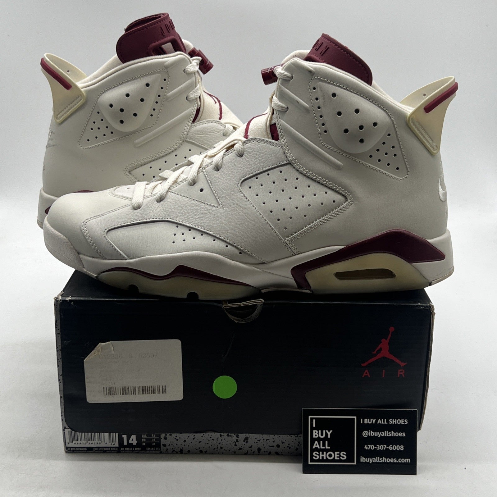 Size 14 - Air Jordan 6 Retro 2015 Maroon (384664-116)
