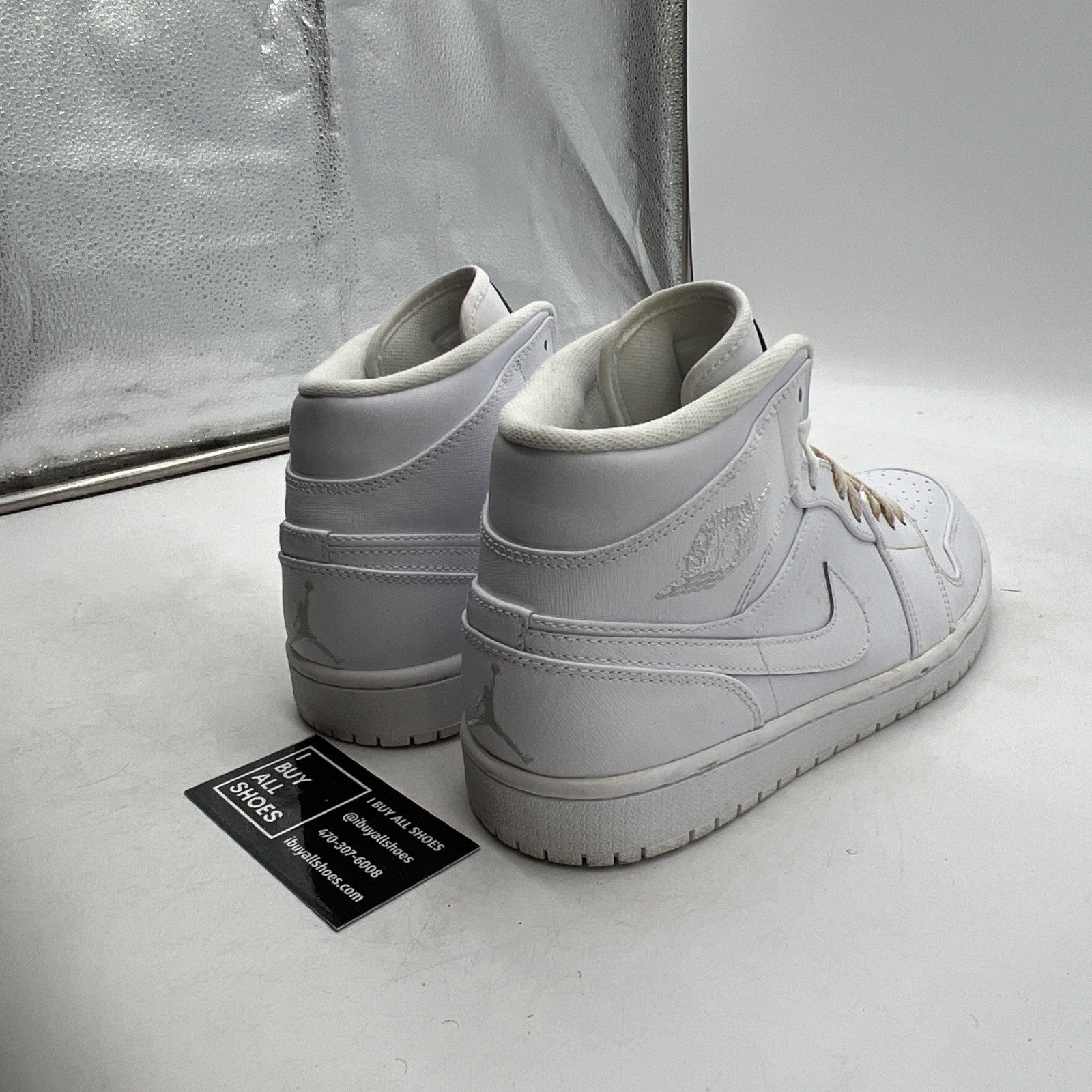 Size 9.5 - Air Jordan 1 2018 Mid Triple White (555724-100)