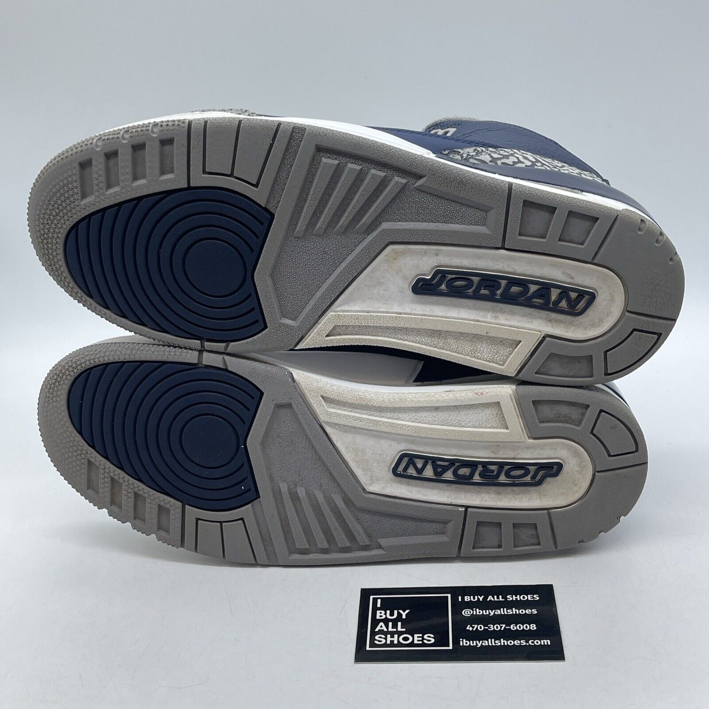 Size 9 - Jordan 3 Retro Blue Grey White Suede Leather (CT8532-401)