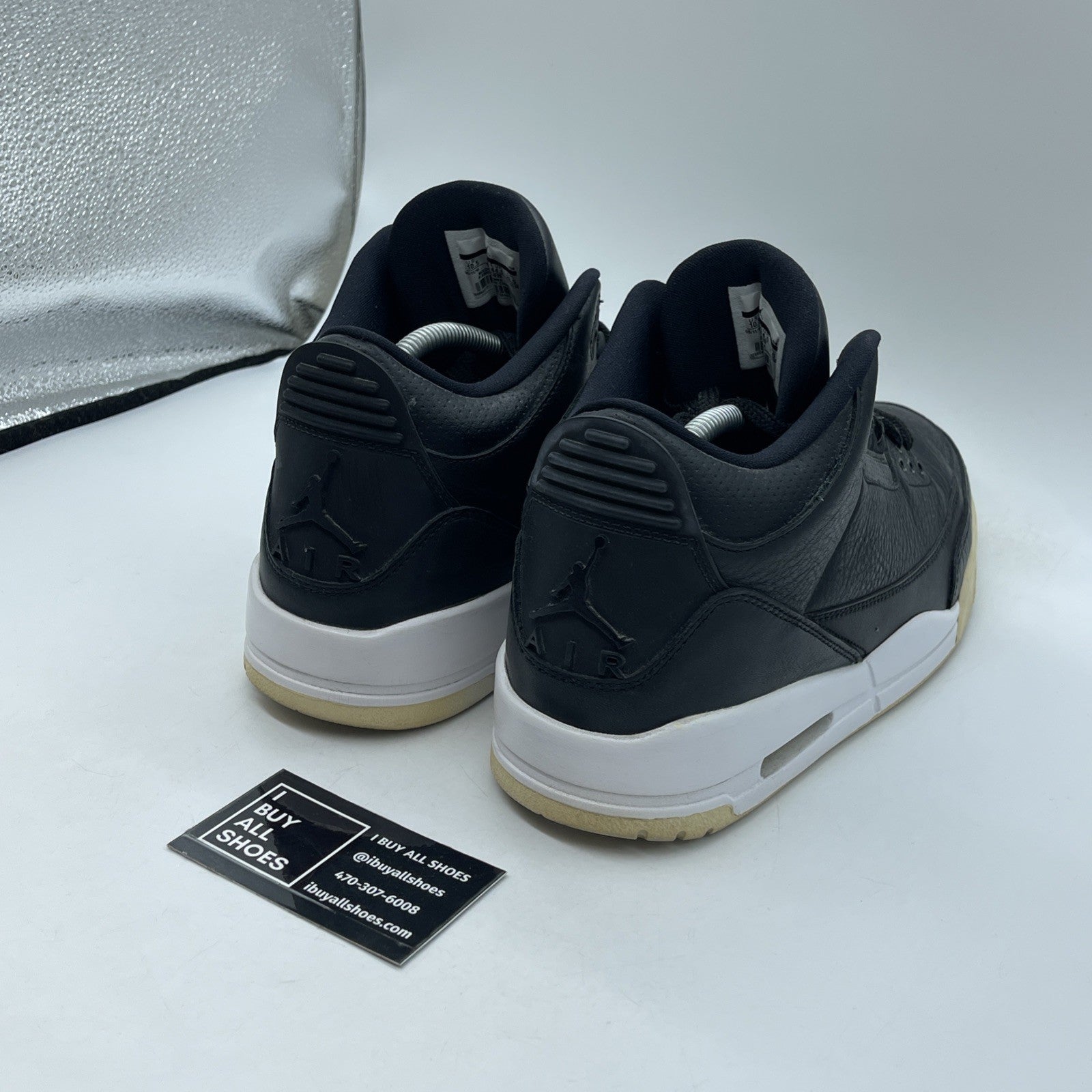 Size 10.5 - Air Jordan 3 Retro Cyber Monday Black Leather (136064-020)