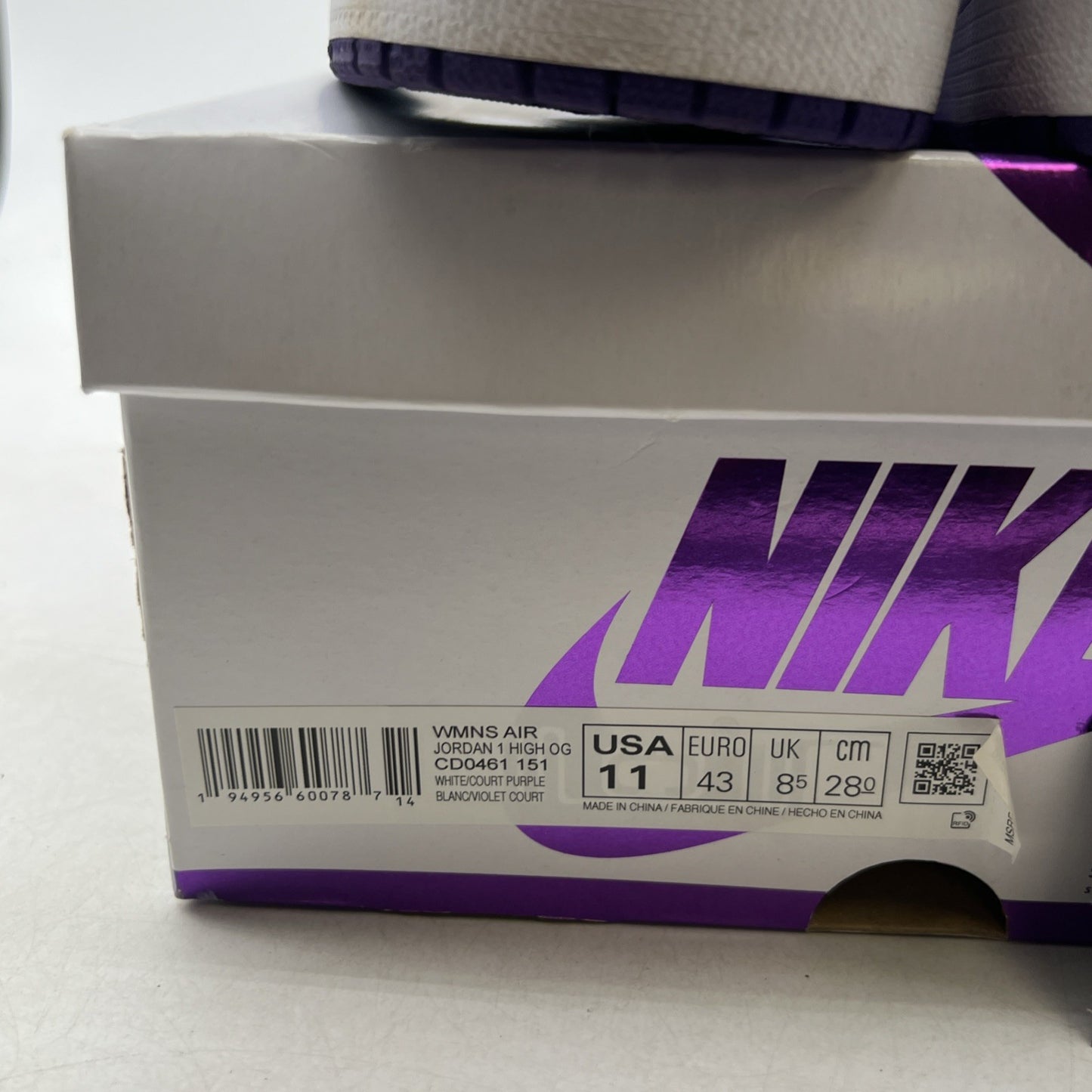 Size 11 - Air Jordan 1 OG High Court Purple W (CD0461-151)