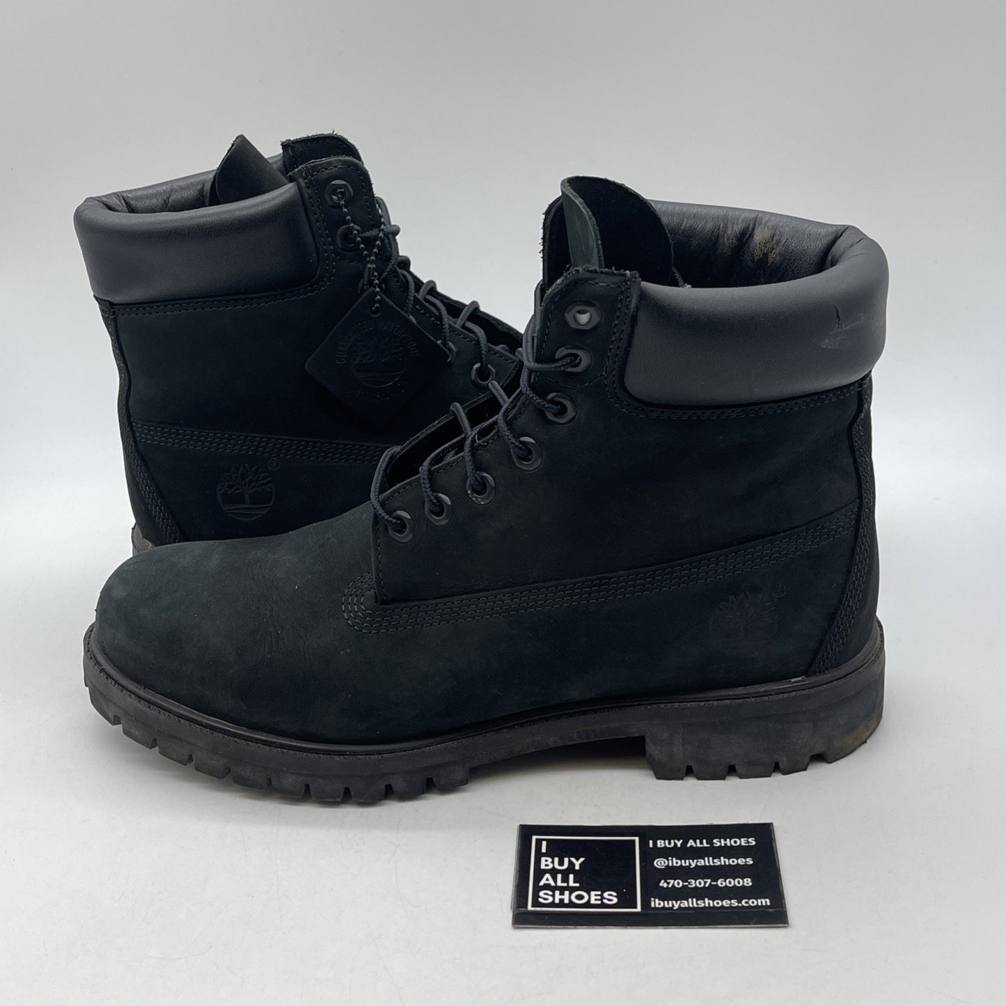 Size 10.5 - Timberland Classic 6 Inch Waterproof Boots Black Nubuck