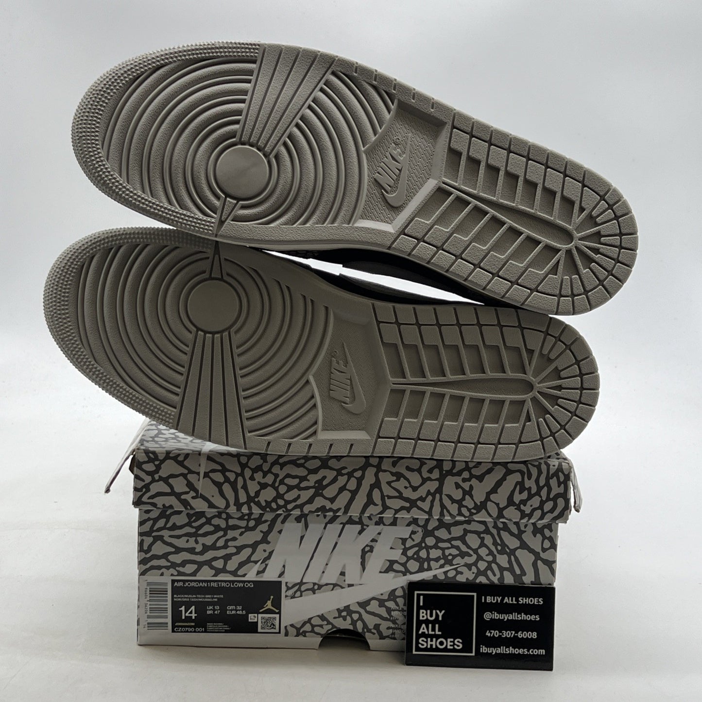 Size 14 - Air Jordan 1 Retro OG Low Black Cement (CV0790-001)