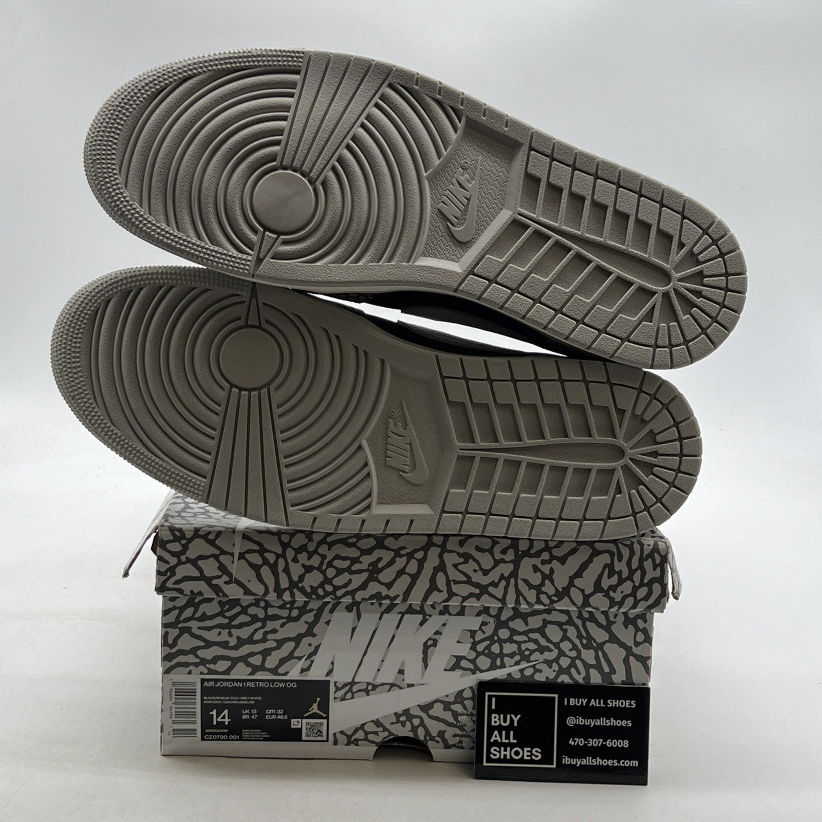 Size 14 - Air Jordan 1 Retro OG Low Black Cement (CV0790-001)