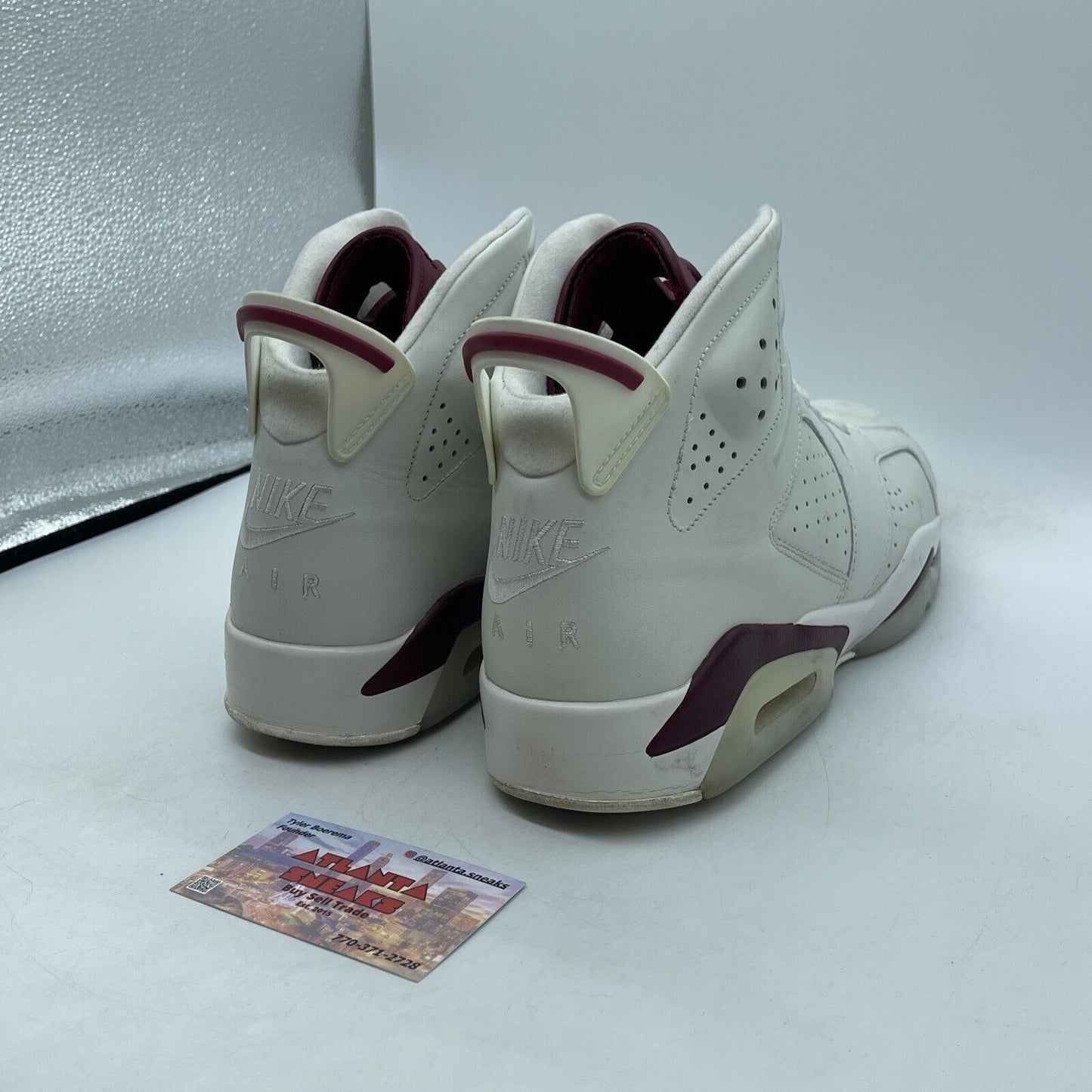 Size 12 - Air Jordan 6 Retro 2015 Maroon Burgundy White Leather (384664-116)