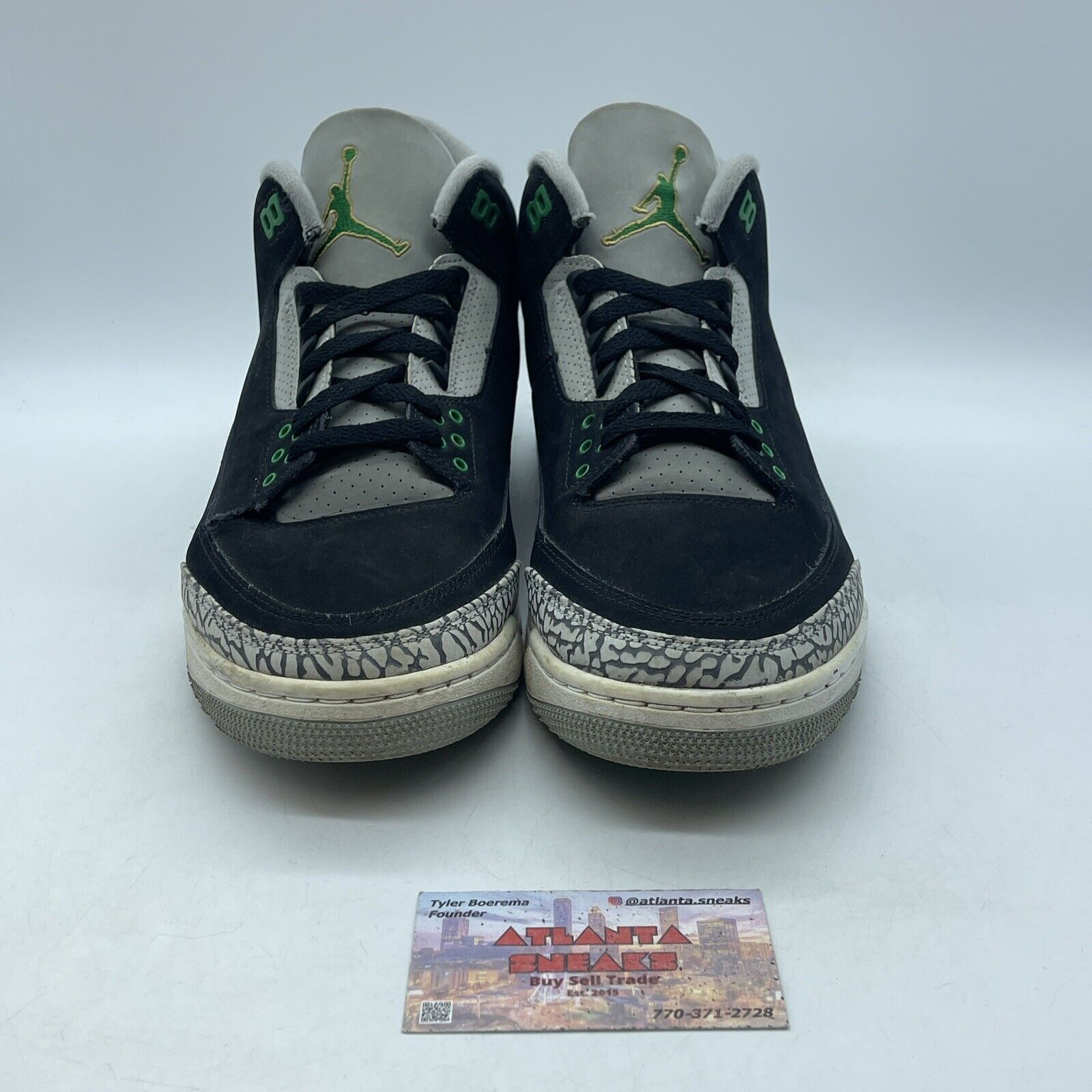 Size 10 - Jordan 3 Retro Mid Pine Green Black Grey Suede White (CT8532-030)