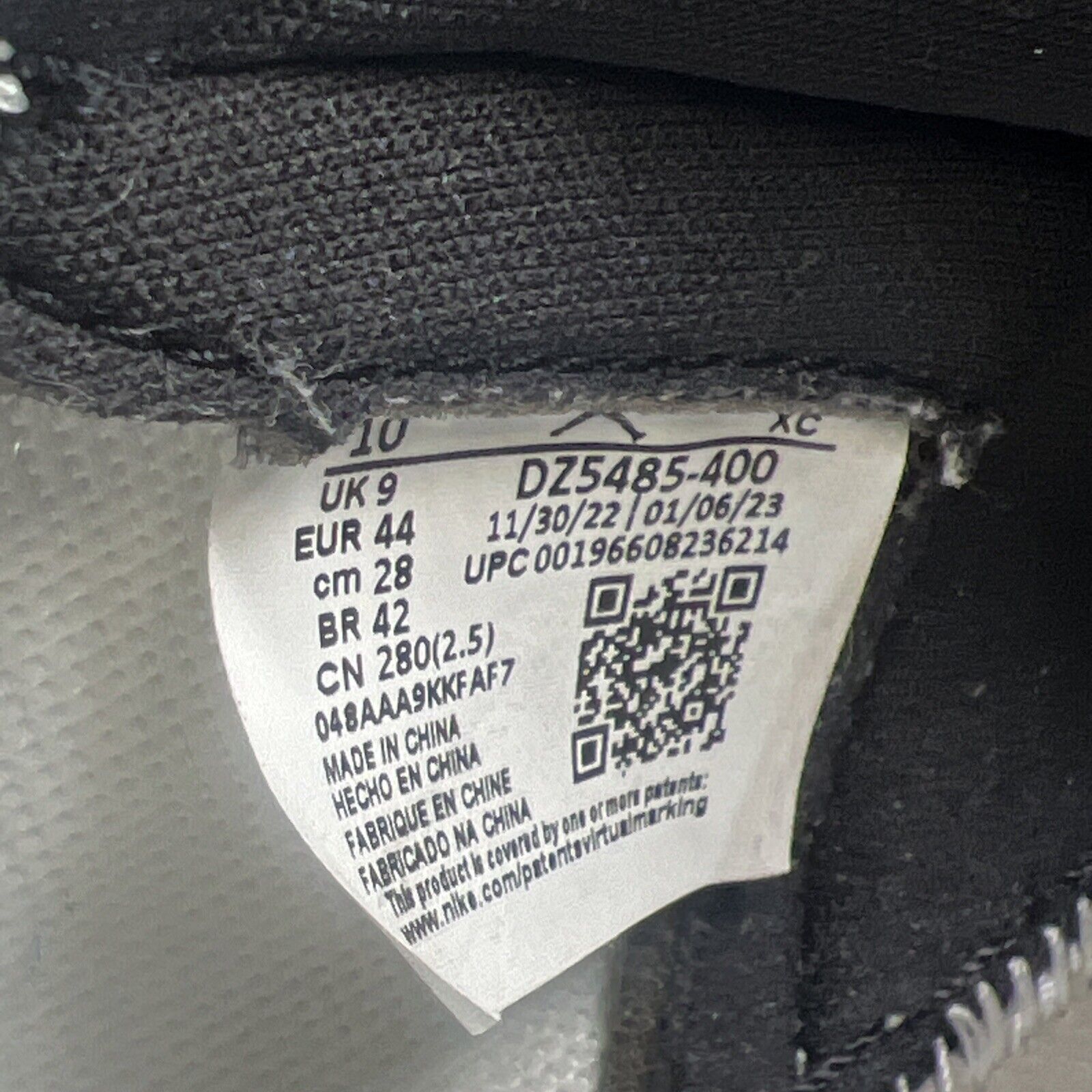 Size 10 - Air Jordan 1 Retro OG High UNC Toe (DZ5485-400)
