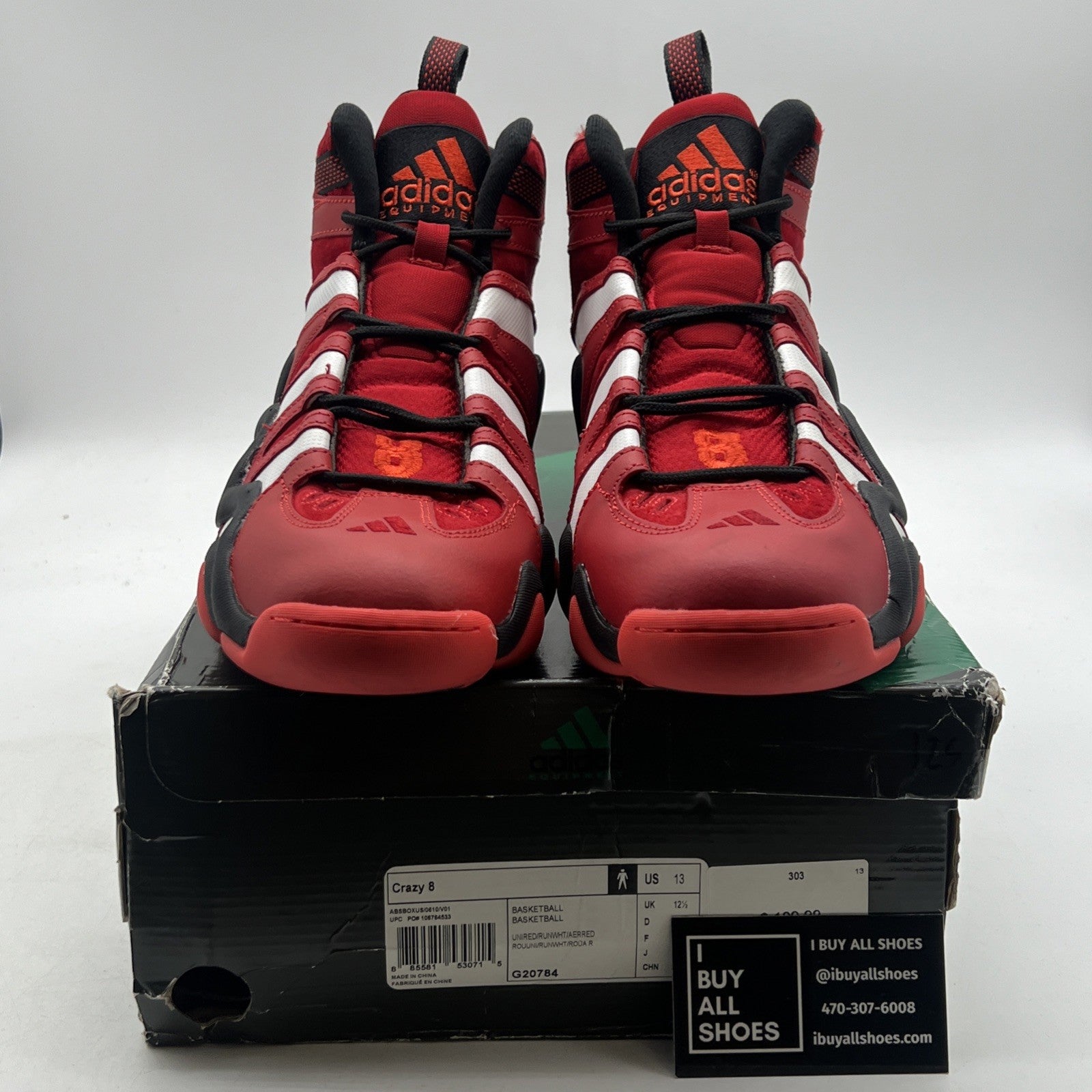Size 13 - adidas Crazy 8 Retro Red White Black (G20784)