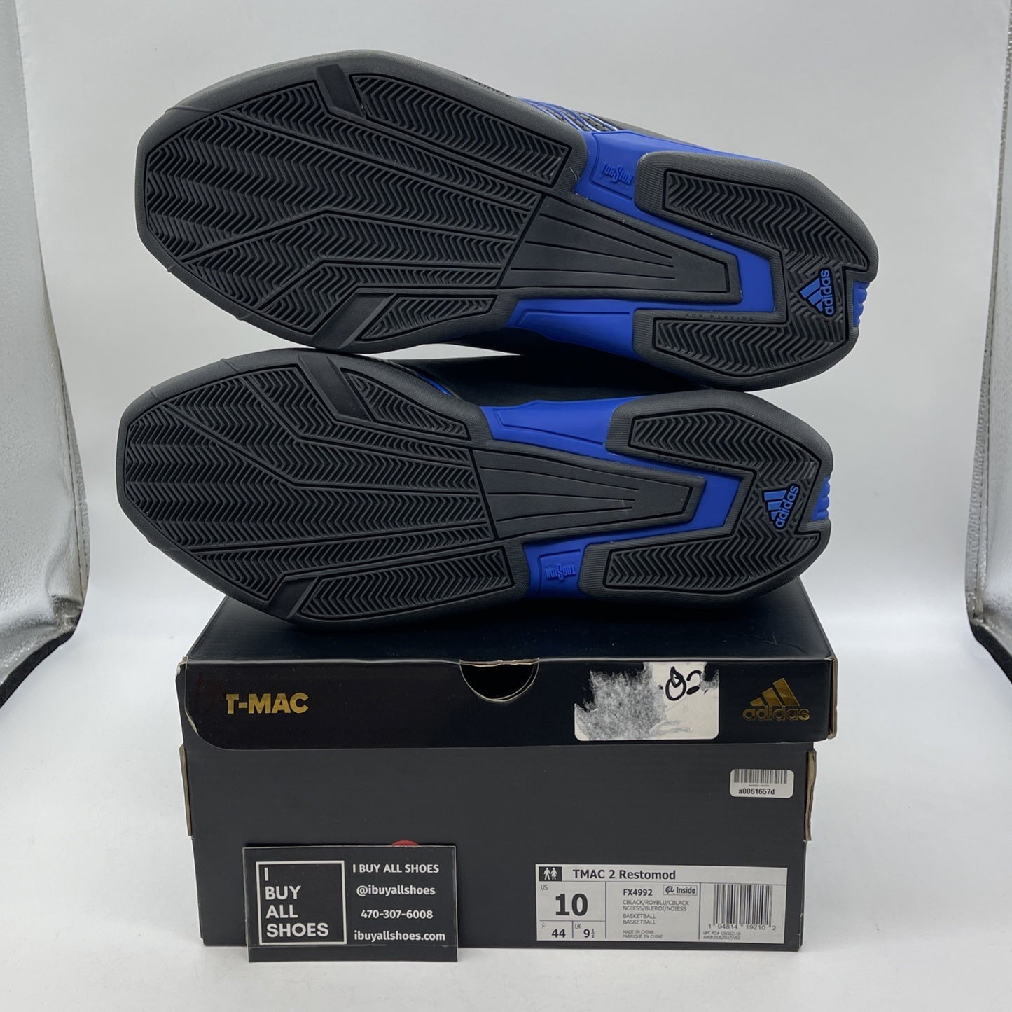 Size 10 - adidas T-Mac 2 EVO Black Royal Blue Leather (FX4992)