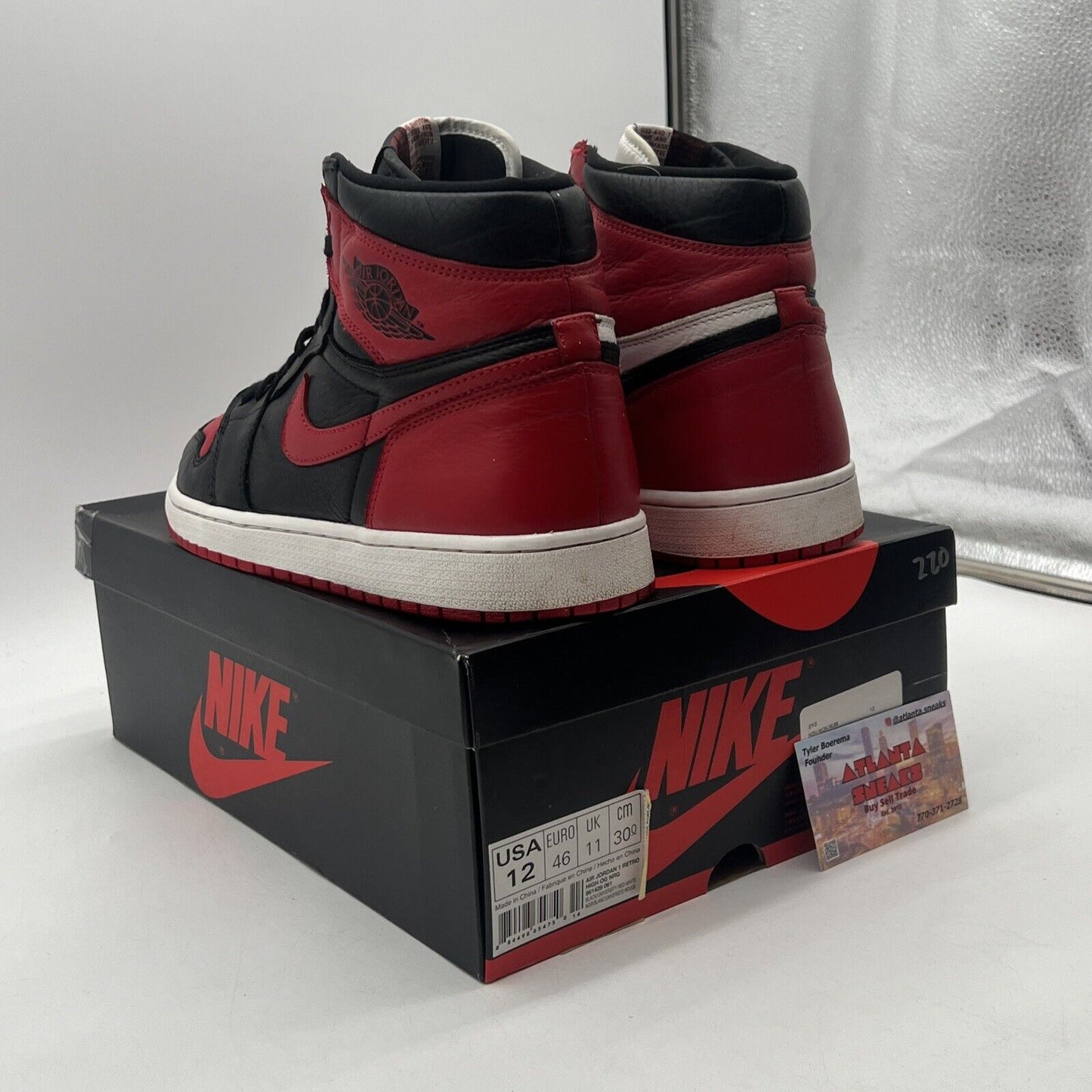 Size 12 - Air Jordan 1 Retro OG NRG High Homage to Home Black Red (861428-061)