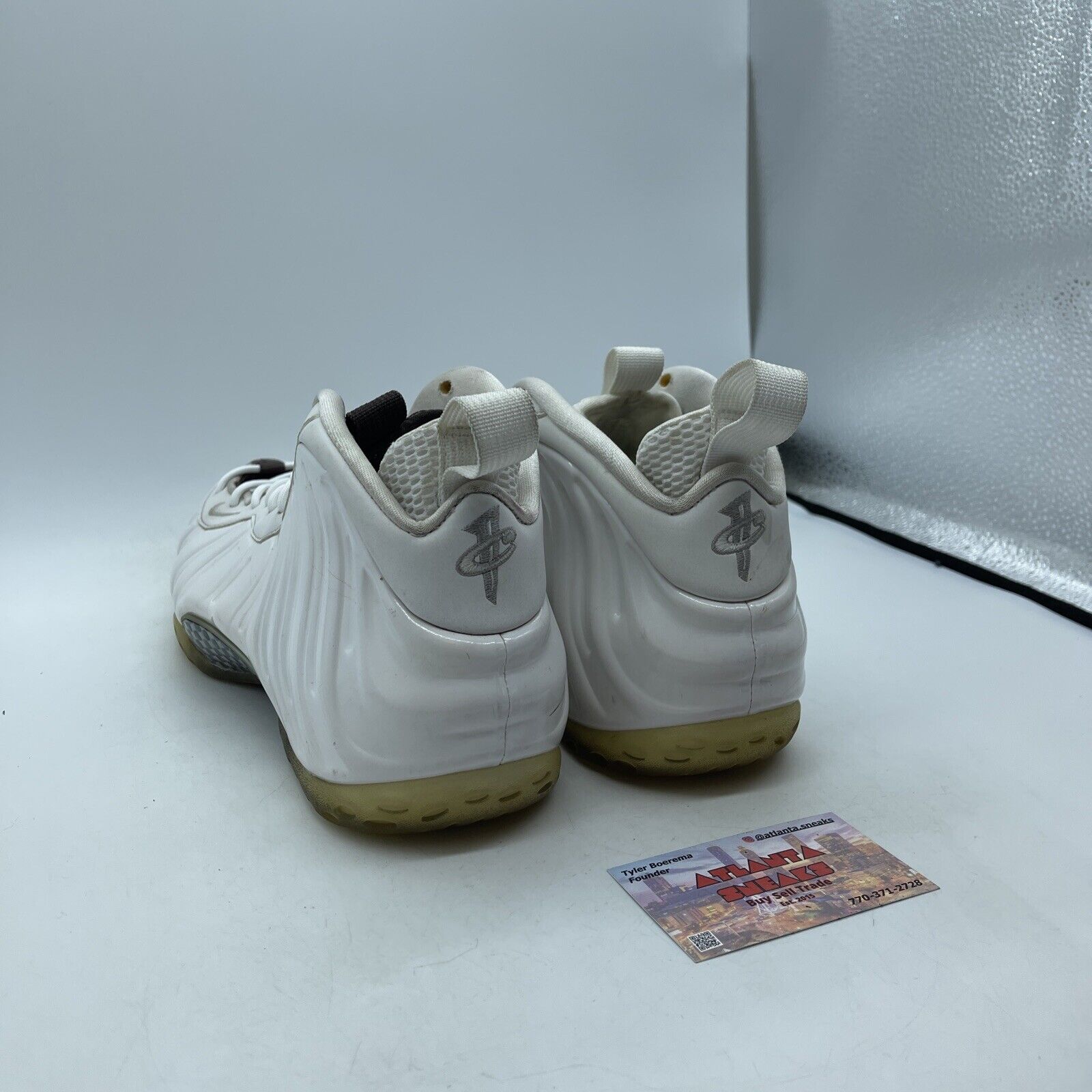 Size 9.5 - Nike Air Foamposite One White Out Silver Suede Leather (314996-100)
