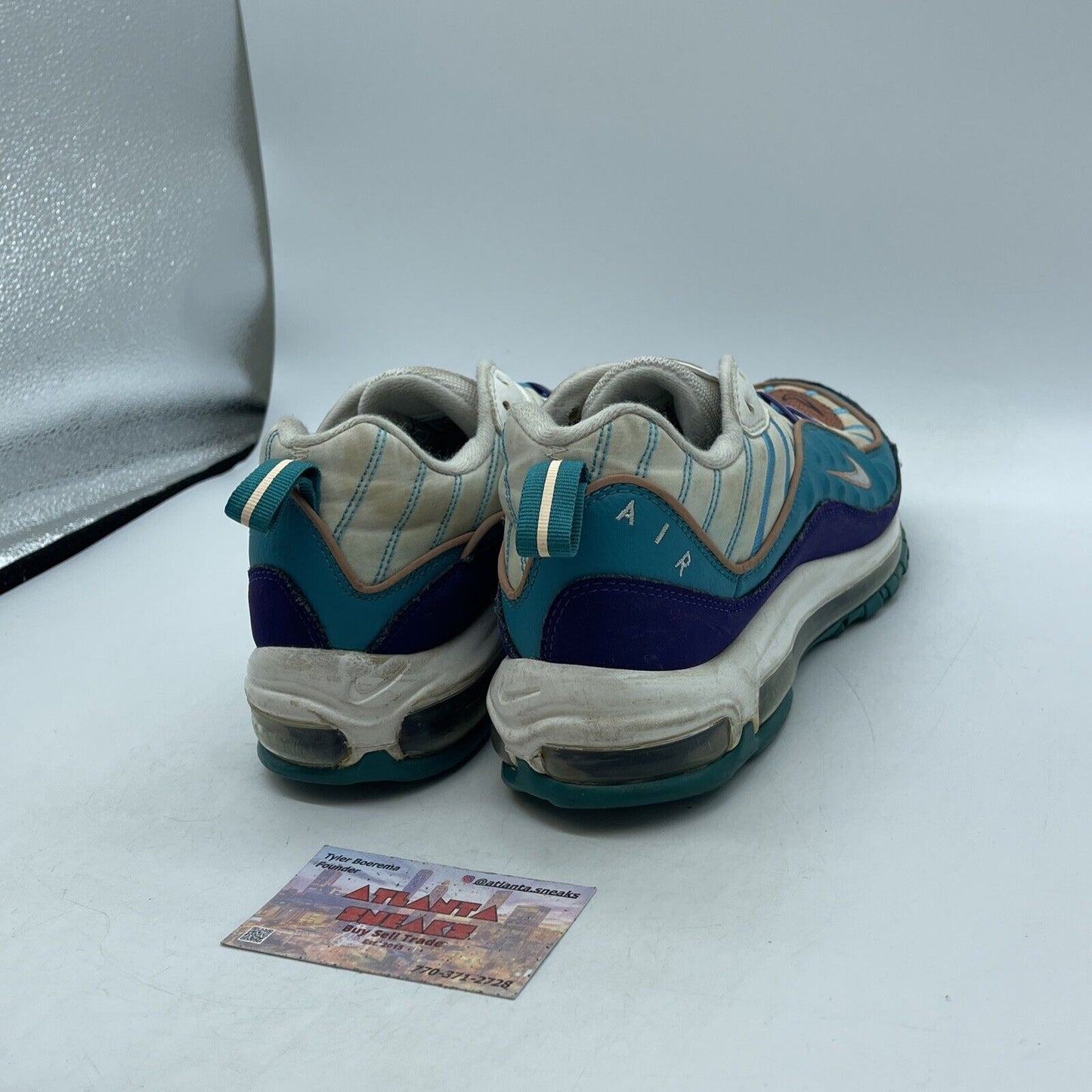 Size 9 - Nike Air Max 98 Spirit Teal Blue Purple Suede Leather (640744-500)